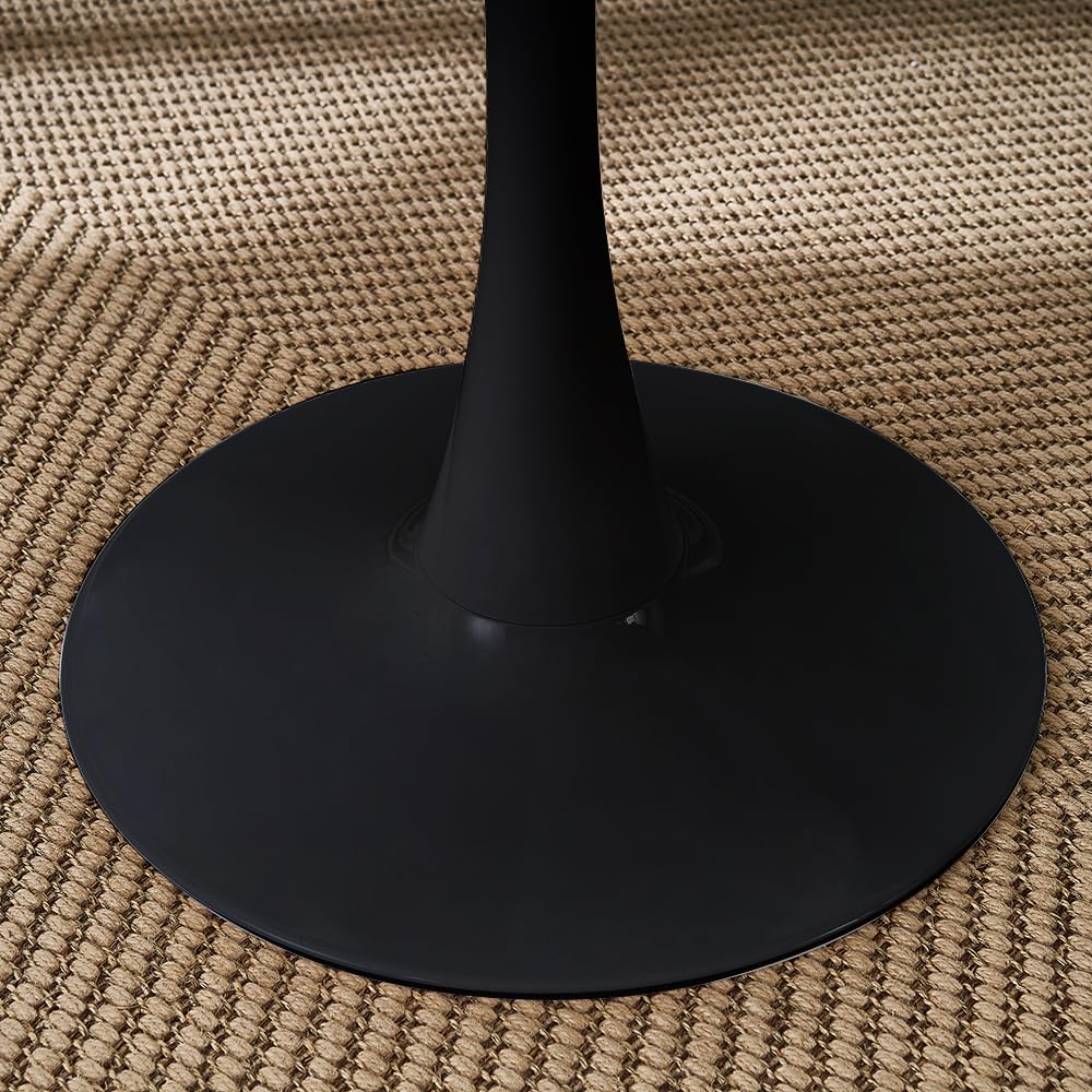 Modern Round Dining Table 31.5 Inch - Black Kitchen & Dining Room Furniture with Colored Top | Perfect for Small Spaces, Breakfast Nooks, Apartments & Cozy Family Meals
