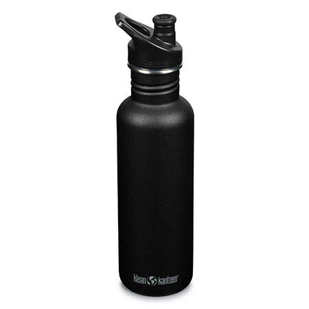 Klean Kanteen 27oz (800ml) Stainless Steel Water Bottle with Sport Cap - Leakproof & BPA-Free for Hiking, Gym & Outdoor Activities