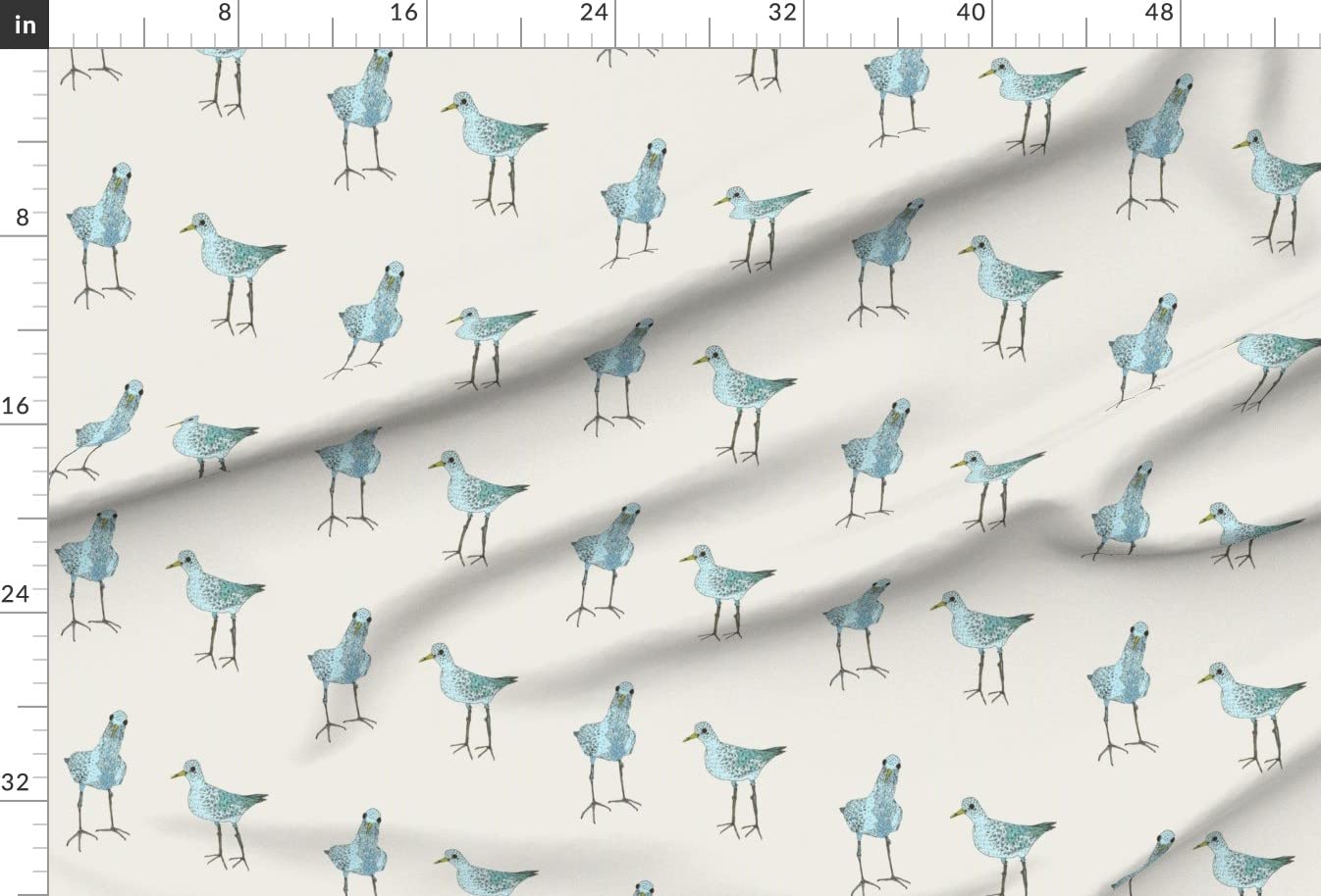Blue Birds Printed Upholstery Velvet Fabric - Fat Quarter for Home Decor, Apparel & DIY Projects | Spoonflower Fabric - Sweet Animal Design for Cushions, Curtains & Clothing