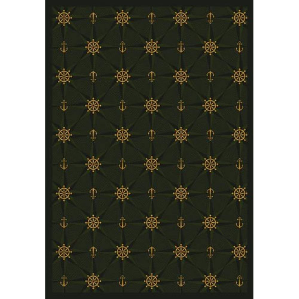 Joy Carpets Kaleidoscope Mariner's Tale Whimsical Area Rugs - Emerald Green Non-Slip Living Room Rug for Kids Bedroom & Playroom Decor