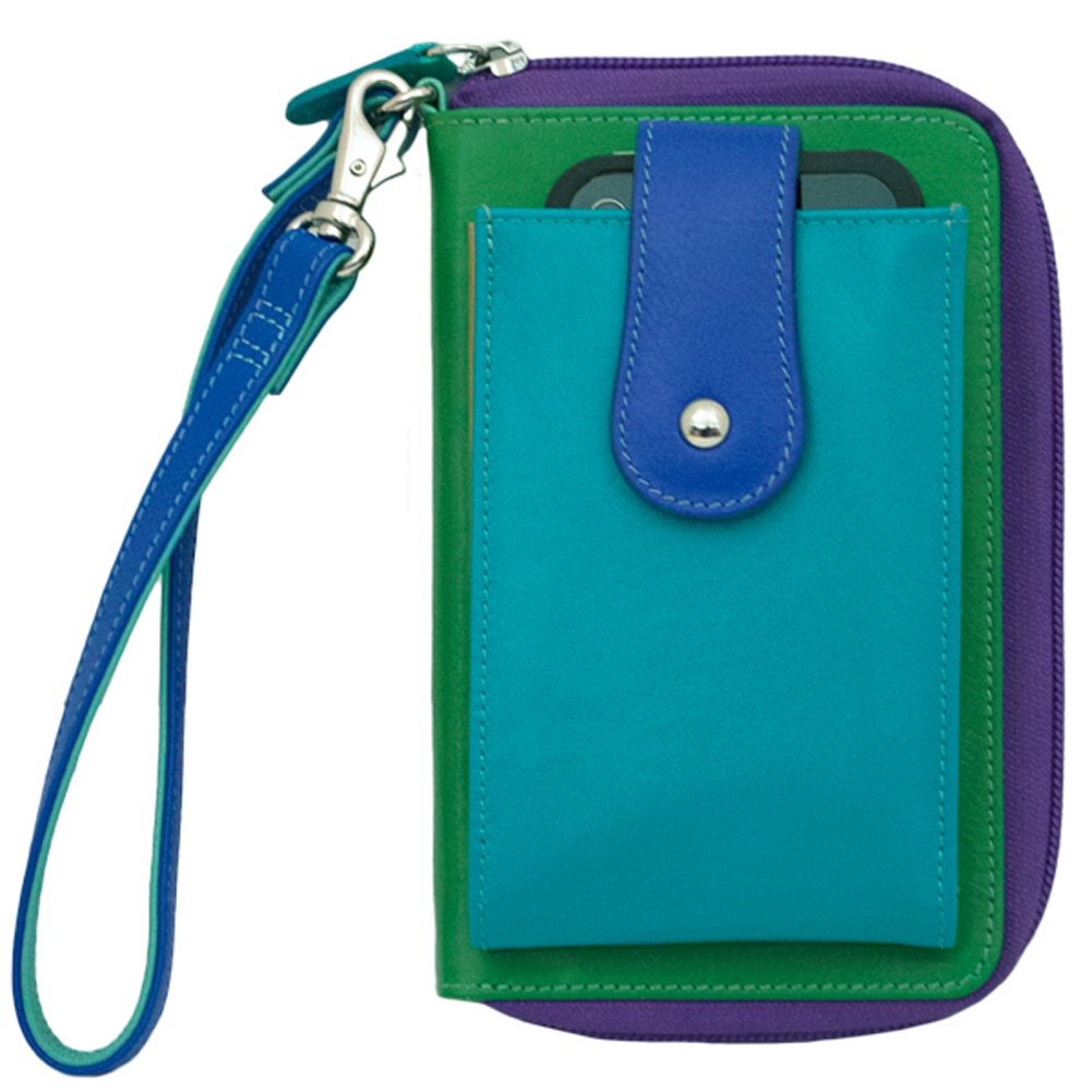 Premium Leather Phone Case with Wrist Strap & Wallet - Cool Tropics Design | Slim Protective Cover for iPhone & Samsung | Perfect for Travel, Shopping & Everyday Use