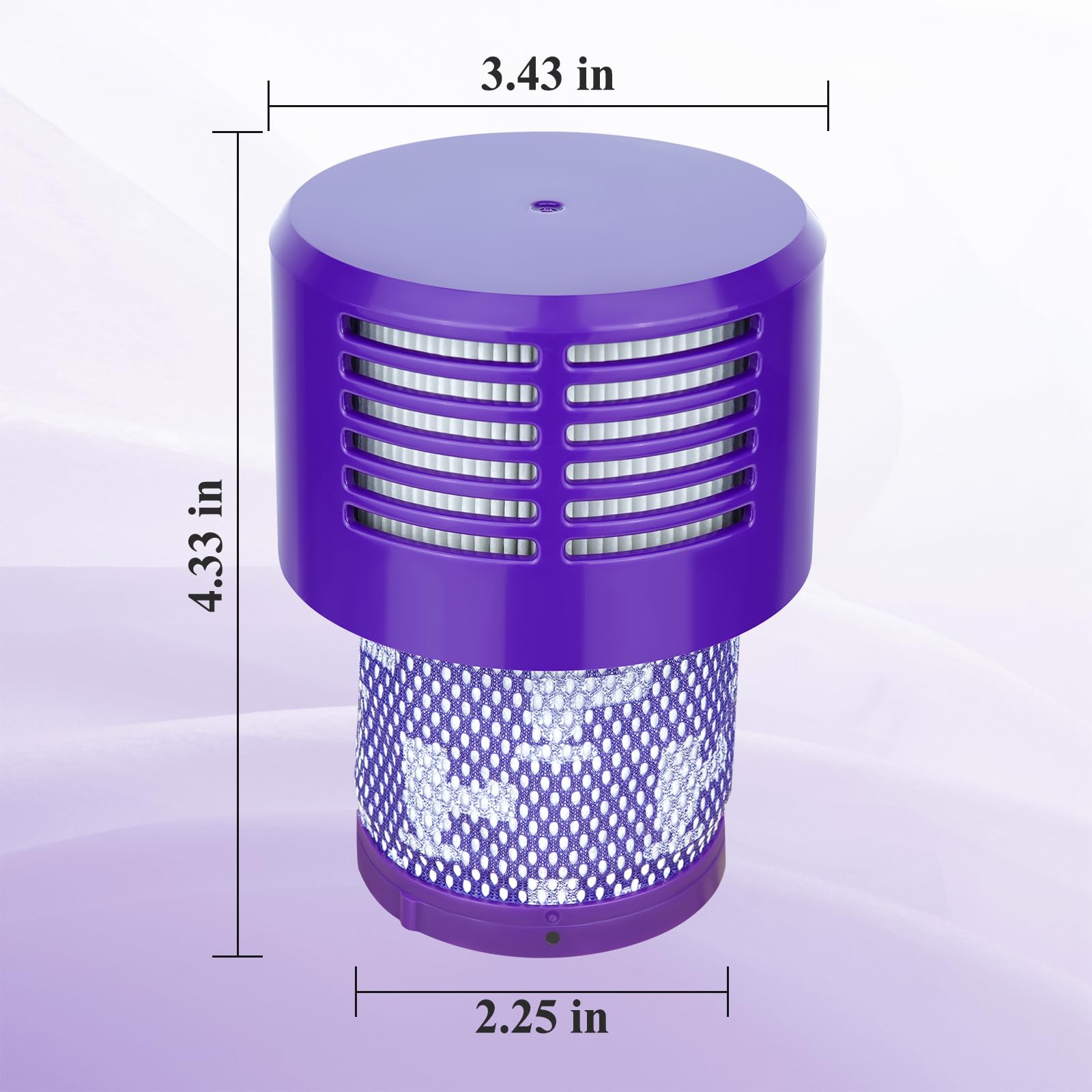 Dyson V10 Vacuum Filter Replacement - 3 Pack HEPA Filters & Cleaning Brush for V10 Cyclone, Absolute, Animal, Total Clean, SV12 (Part No. 969082-01) - Perfect for Pet Hair, Allergies & Deep Home Cleaning