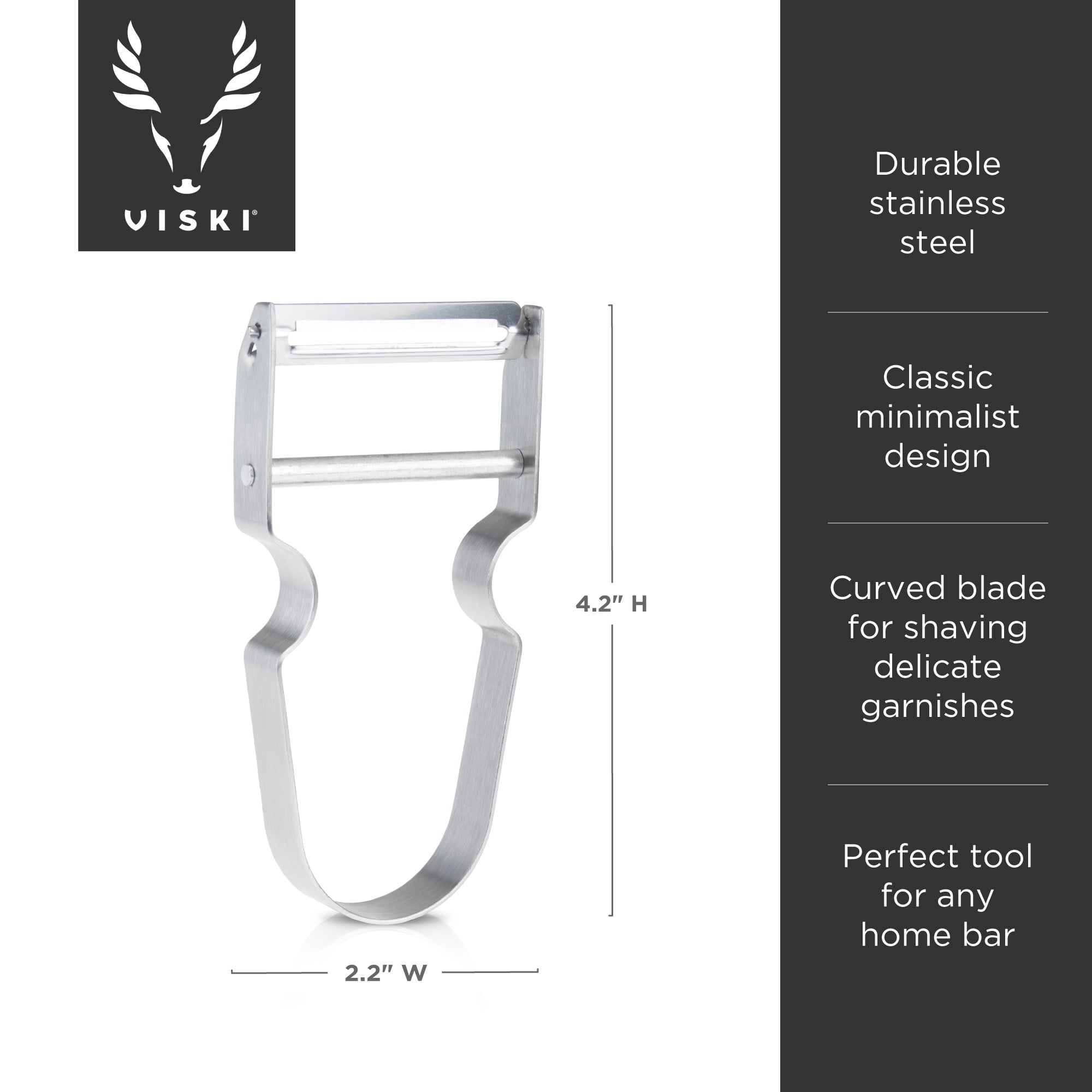 Premium Stainless Steel Citrus Peeler - Sharp & Durable Kitchen Tool for Oranges, Lemons & Grapefruits - Perfect for Juicing, Baking & Cocktail Making