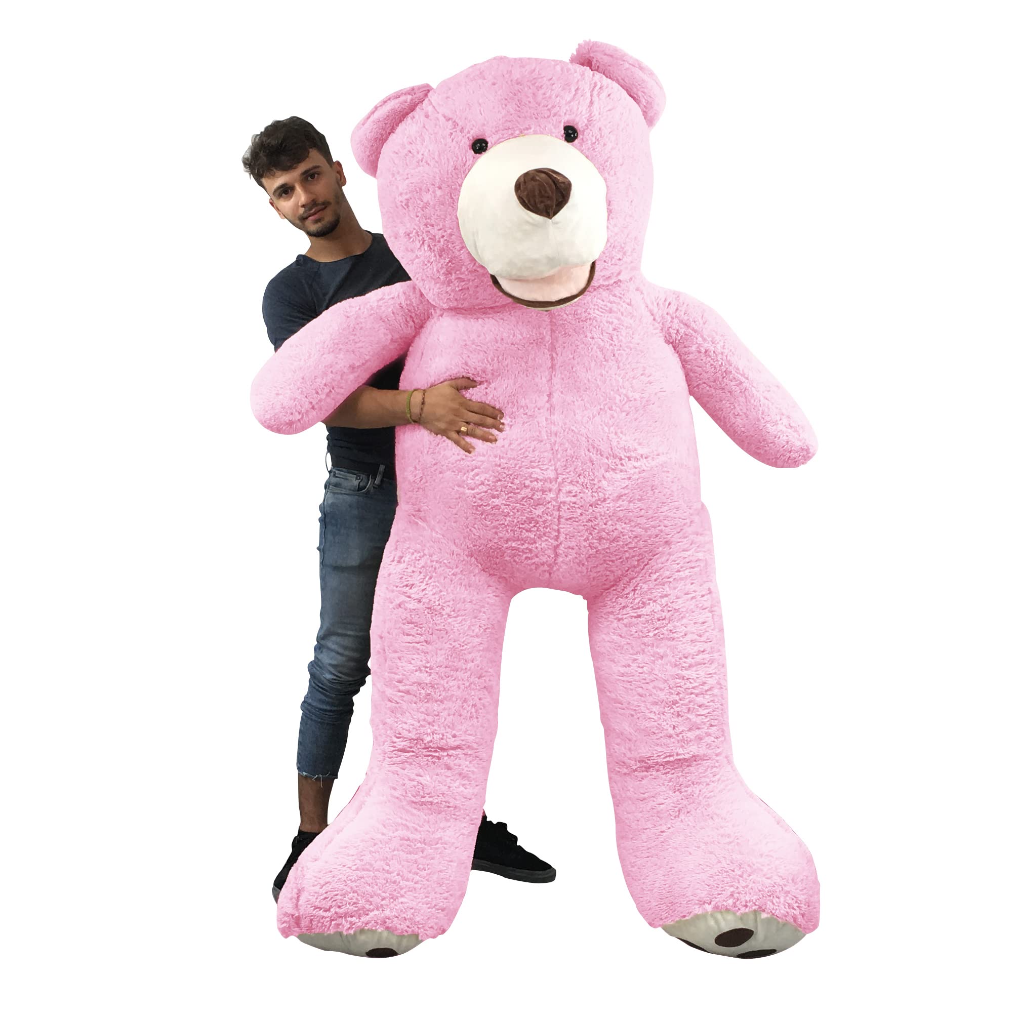 Bananair Giant XXL Teddy Bear - Extra Soft Plush Toy for Kids, Cute Birthday Gift (Pink, 200cm) - Perfect for Nursery Decor, Valentine's Day & Christmas Presents