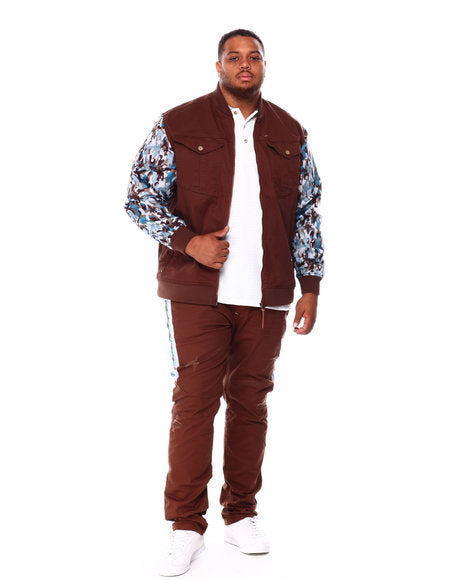 ATIZIANO Robert Men's Twill Bomber Jacket - Brown Casual Outerwear for Men | Perfect for Fall, Winter & Spring Seasons | Streetwear, Daily Wear & Outdoor Activities