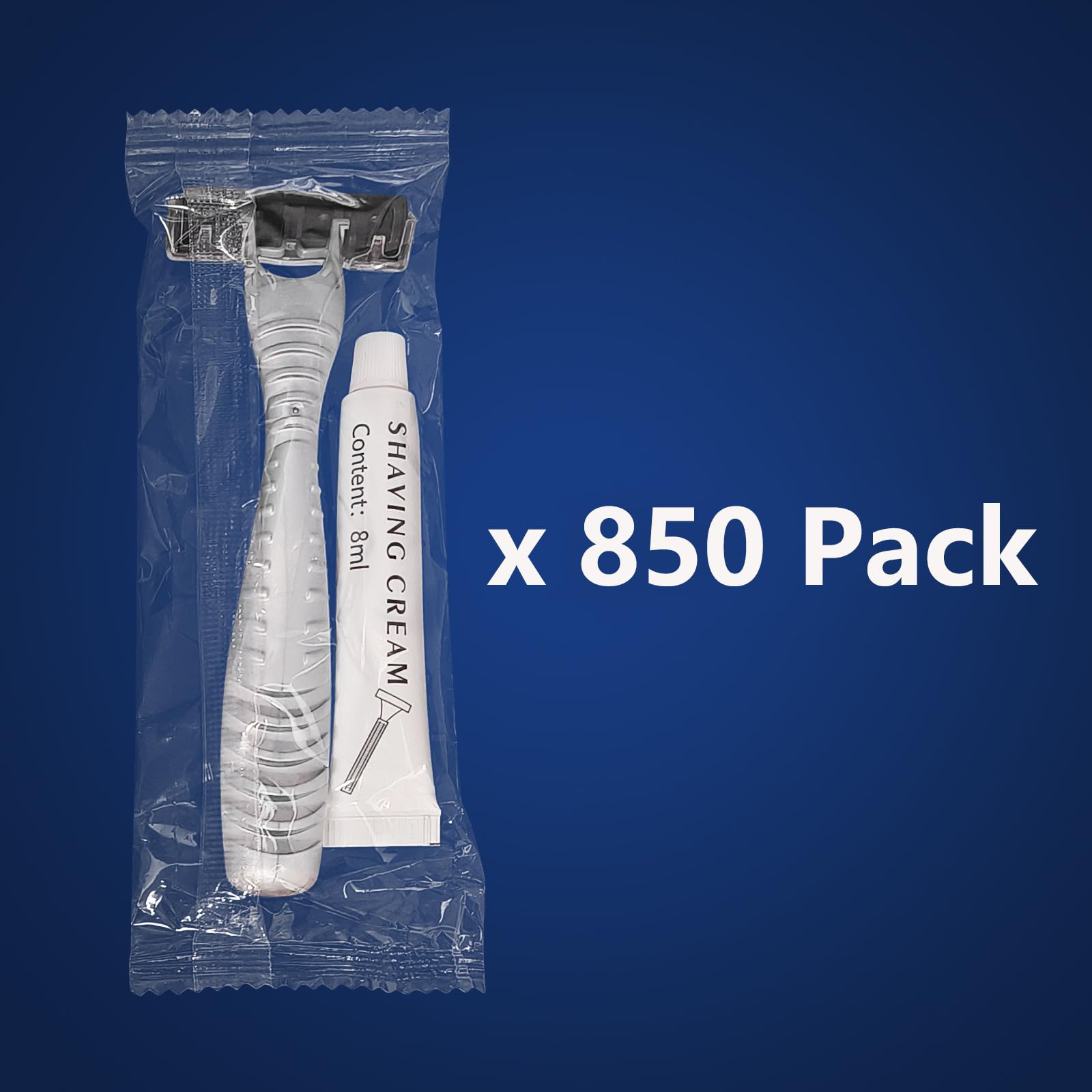 850 Pack Kheoxusa 3-Blade Disposable Razors - Individually Wrapped, Triple Blade Shavers for Men & Women - Perfect for Travel, Hotels, Airbnb, Gyms, Shelters and Personal Hygiene Kits