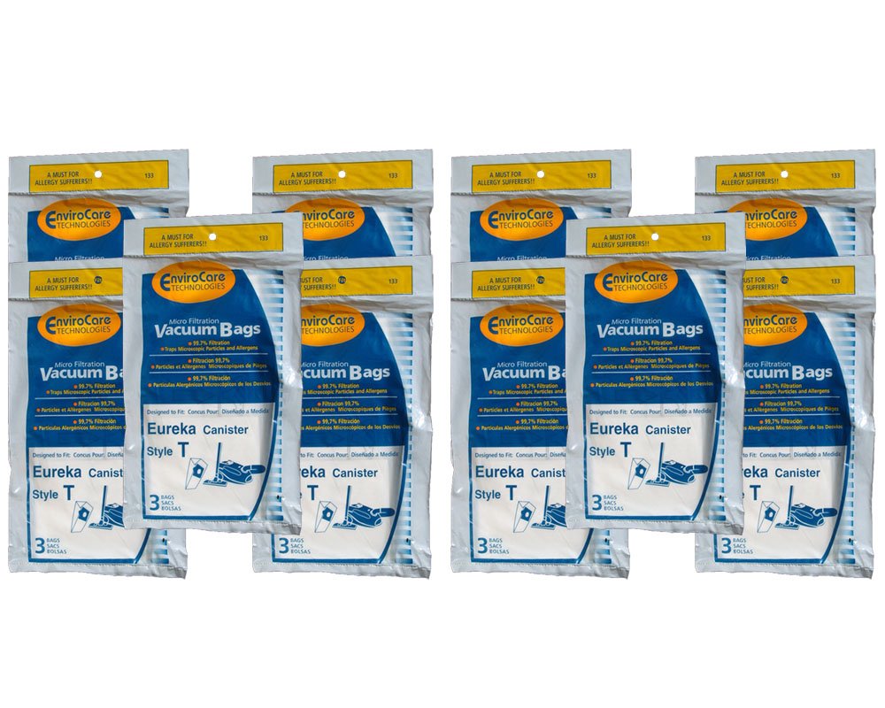 30 Eureka T Allergy Canister Vacuum Bags - Compatible with Series 970 & 972 Vacuum Cleaners (Models 61555-12, 970A, 972A) - Dust-Free Cleaning for Allergy Sufferers & Pet Owners - Ideal for Home, Office & Car Use