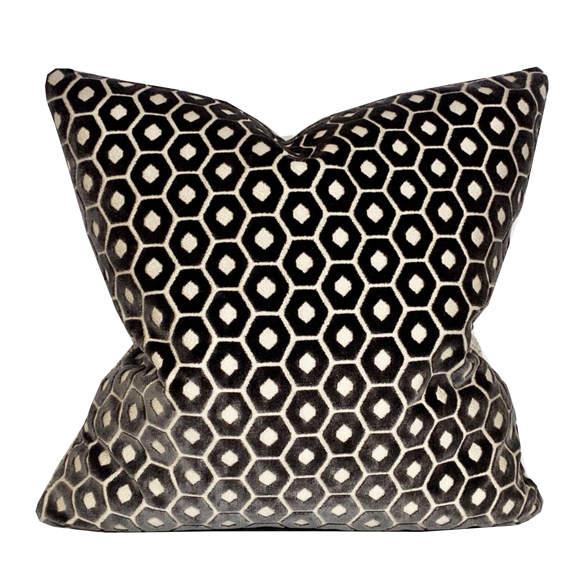 Beatrice Honeycomb Velvet Pillow Cover - Soft Luxury Decorative Cushion Case for Sofa, Bed, Living Room - Home Decor & Accent Pillow (18x18 inches)