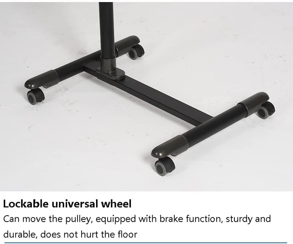 Adjustable Overbed Table with Tilt Top & Locking Casters - Portable Rolling Laptop Desk with Steel Frame | Perfect for Hospital Beds, Home Office & Nursing Care