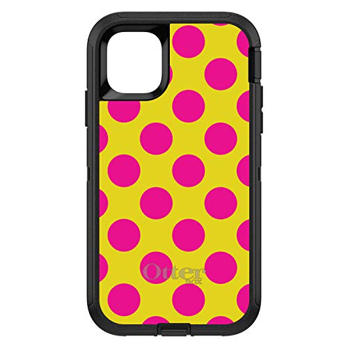 Yellow Hot Pink Polka Dots On Black Case