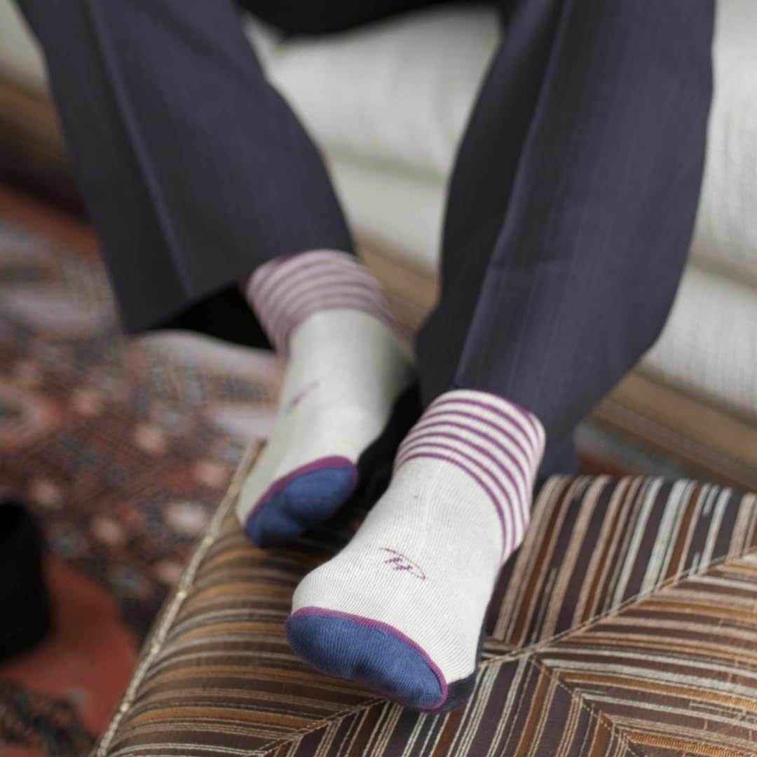 Premium Pierre Henry Men's Over the Calf Dress Socks - 9 Pack Soft Cotton Long Socks That Stay Up - Perfect for Business, Formal Wear & Office Attire