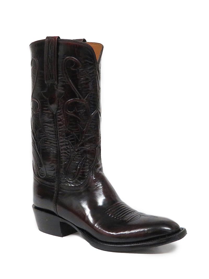 Lucchese L1514.13 Men's Classic Goat Skin Cowboy Boots in Black Cherry - Size 21 | Western Style, Comfortable & Durable for Rodeo, Country Dancing & Everyday Wear