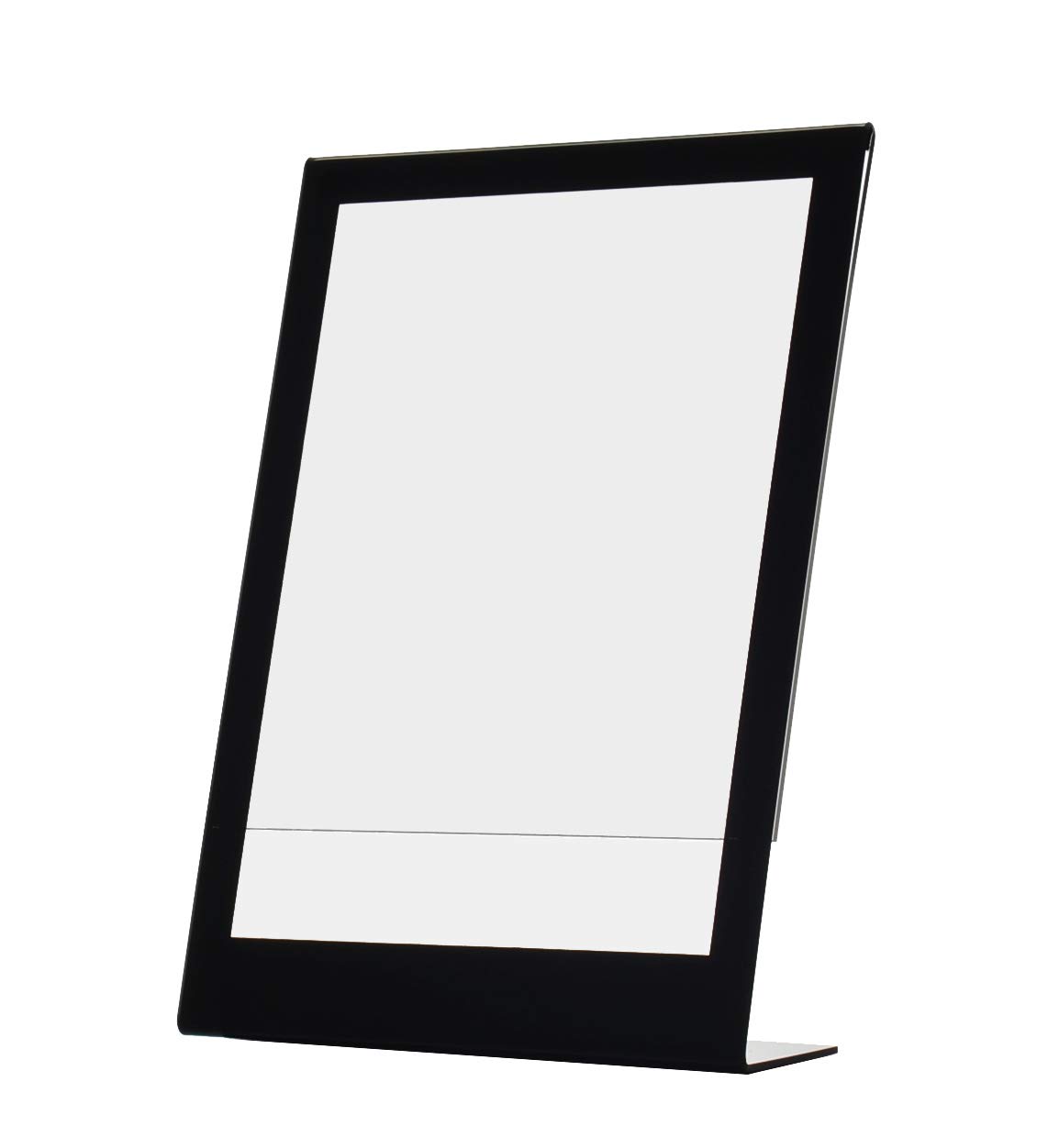 5 Pack Black Border Slant Back Sign Holders - 8.5