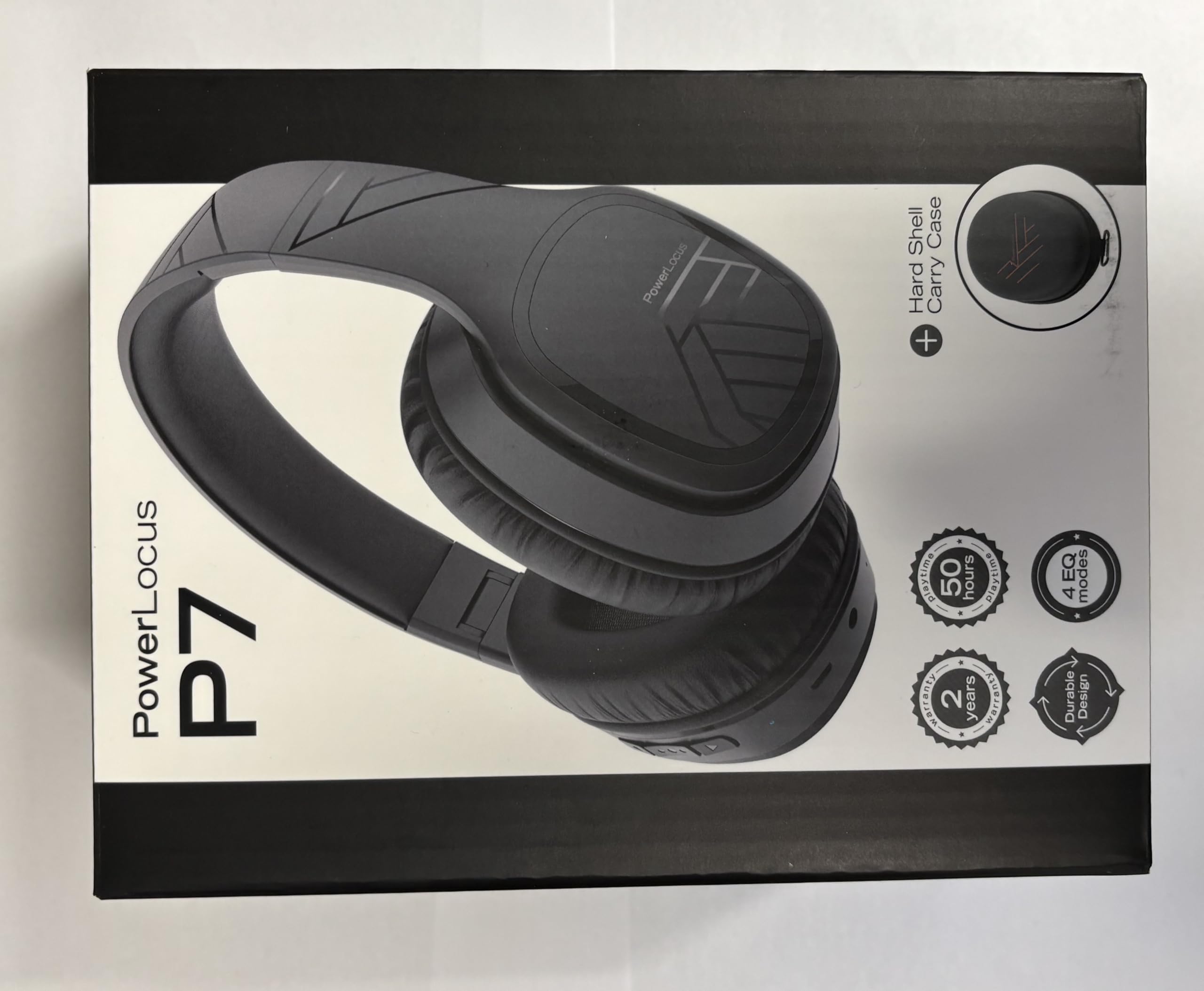 PowerLocus Bluetooth Headphones Over Ear - Wireless Headset with Built-in Mic, 50H Playtime, Foldable Design & Deep Bass Hi-Fi Stereo Sound for Travel, Workouts, Gaming, PC, iPhone, Android Phones - Perfect for Commuting, Office Use & Home Entertainment