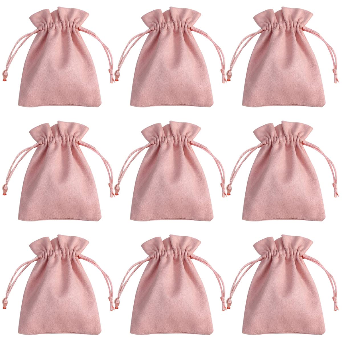 30 Pcs Pink Velvet Drawstring Bags - 2.8x3.5 Inch Jewelry Pouches for Wedding Favors, Party Gifts & Jewelry Storage | Small Gift Bags for Bridesmaids, Birthdays & Special Occasions
