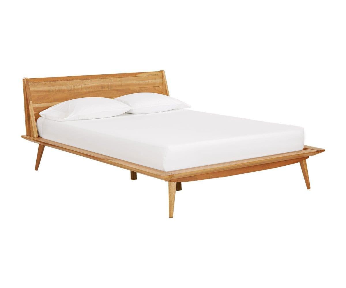 Bolig Bed - Queen Size Platform Bed Frame with Storage, Modern Wooden Bed Frame for Bedroom, Sturdy & Easy Assembly - Perfect for Small Spaces, Guest Rooms & Apartments