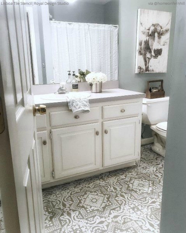 Lisboa Tile Stencil - Reusable DIY Ceramic Stencils for Home Decor, Wall Art & Craft Projects | Perfect for Bathroom, Kitchen Backsplash & Floor Tile Designs
