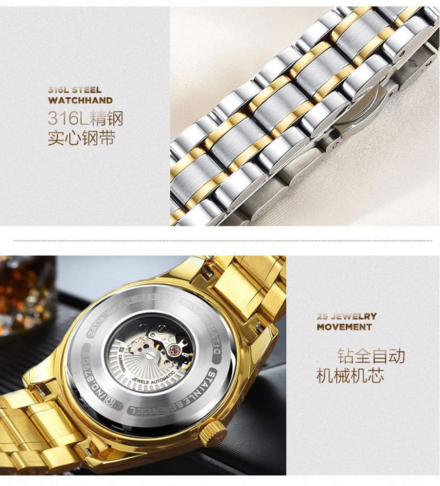 MASTOP Luxury Women's Automatic Mechanical Diamond Skeleton Watch - Waterproof Stainless Steel Dress Watch for Business & Casual Wear | Perfect for Office, Party & Everyday Use