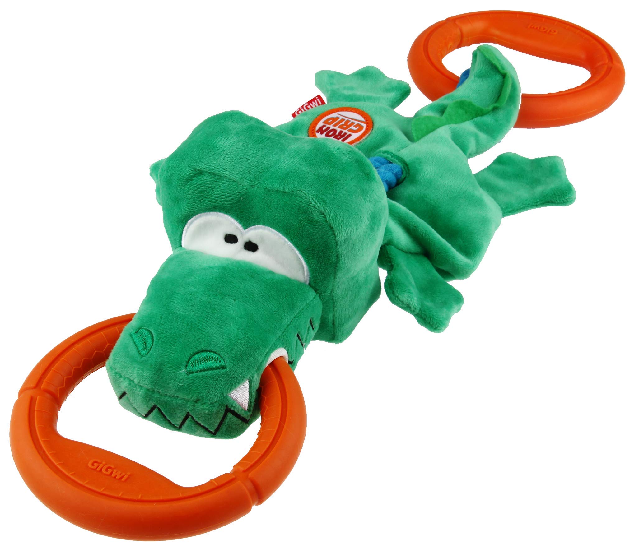 Gigwi Plush Tug Dog Toy - Green Crocodile Chew Toy for Aggressive Chewers, Interactive Play & Training | Durable Pet Toys for Large & Small Dogs | Indoor & Outdoor Use