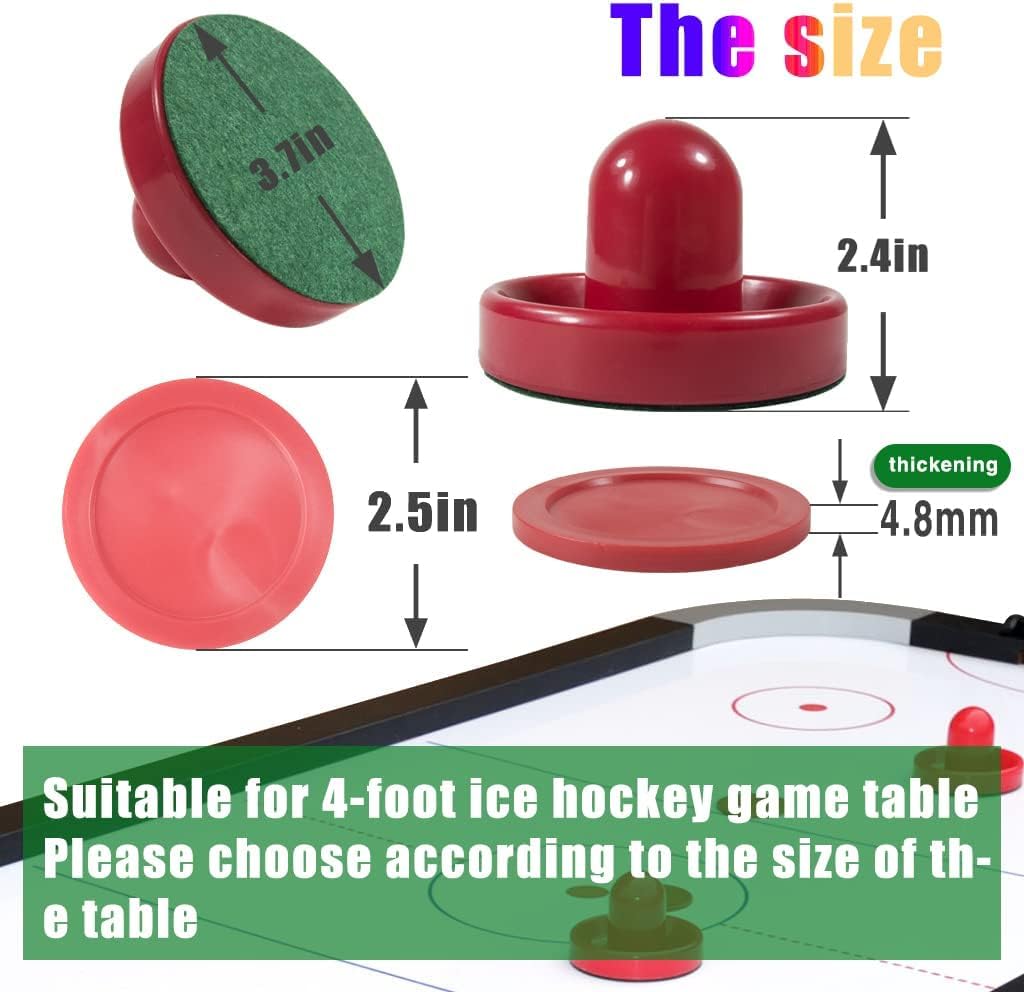 Air Hockey Pushers and Pucks Set - 4 Strikers & 4 Pucks for Game Tables - Perfect for Family Game Nights & Arcade Fun