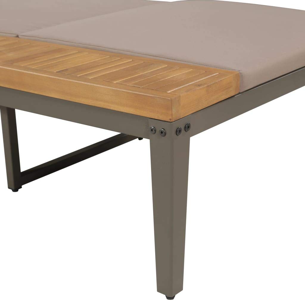 Adjustable Sun Lounger with Cushions - Solid Acacia Wood Patio Daybed for Poolside, Garden & Balcony - Outdoor Pool Furniture with Adjustable Backrest - Perfect for Relaxing, Sunbathing & Lounging