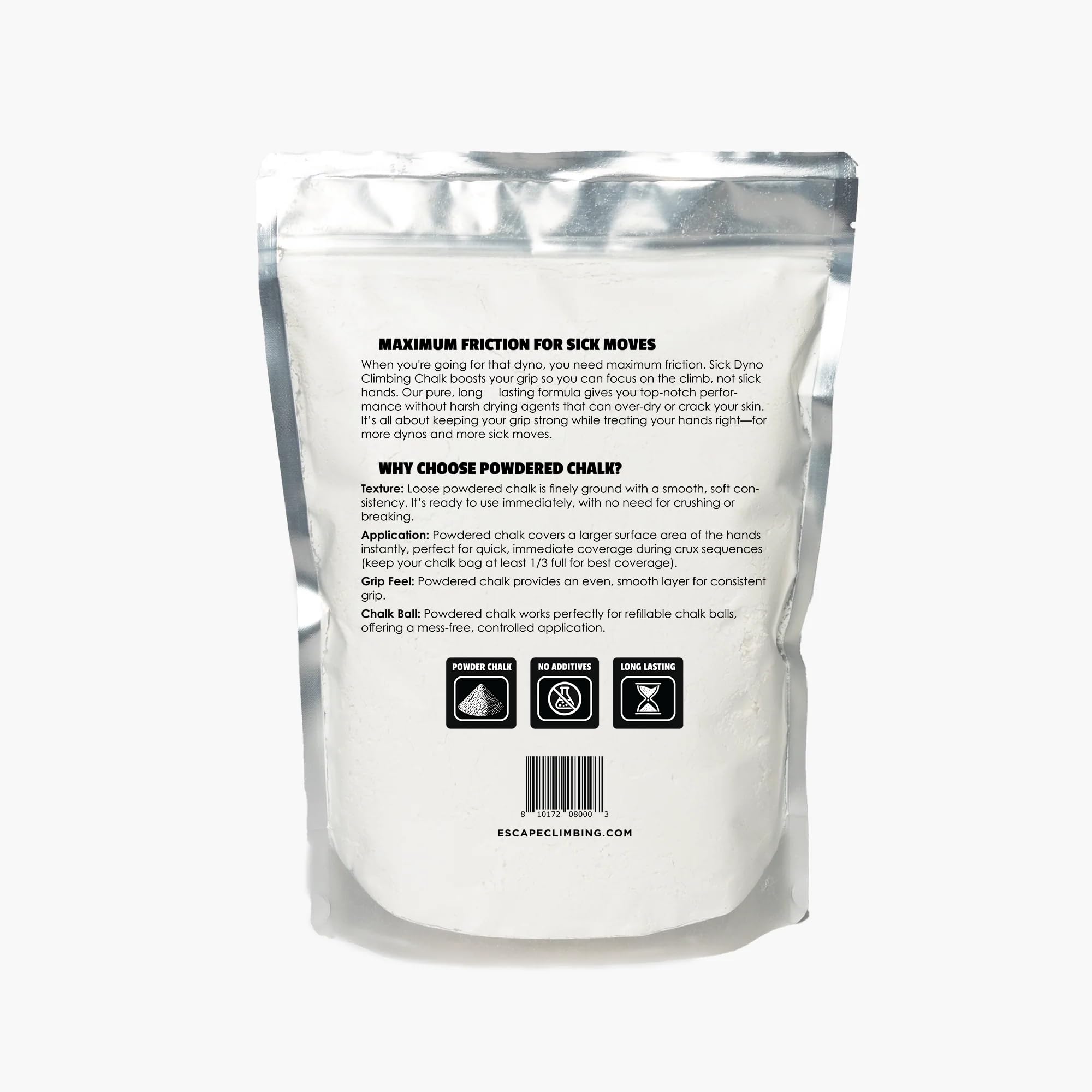 Premium Escape Climbing Dyno Loose Chalk Powder - 100% Pure Magnesium Carbonate for Rock Climbing & Bouldering | Ultra-Fine Grip Enhancer | Vegan & Cruelty-Free | Ideal for Gym Training, Outdoor Sport Climbing & Competitions