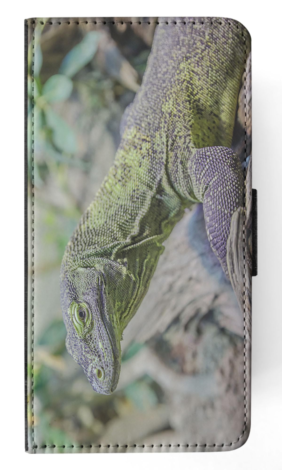 Premium Lizard Reptile Chameleon Pattern Flip Wallet Phone Case for Samsung Galaxy S23+ Plus - Stylish Protective Cover with Card Slots | Perfect for Daily Use, Travel & Business Meetings