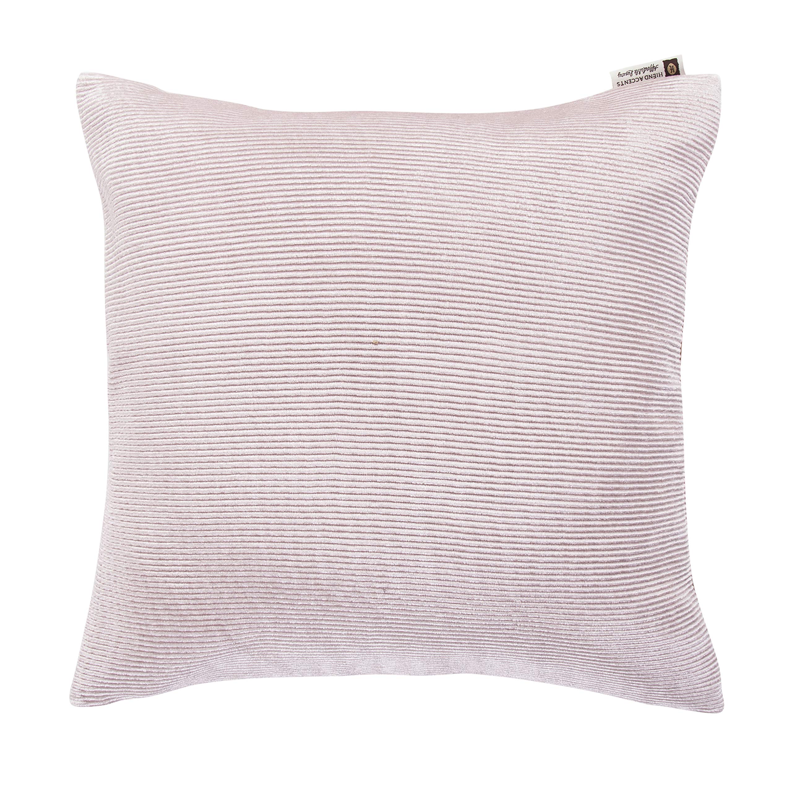 HiEnd Accents Amelia Decorative Pillow - 18x18 Inch Luxury Pink Velvet Throw Pillow for Bed, Couch & Sofa | Soft Textured Home Decor Accent for Living Room, Bedroom & Nursery