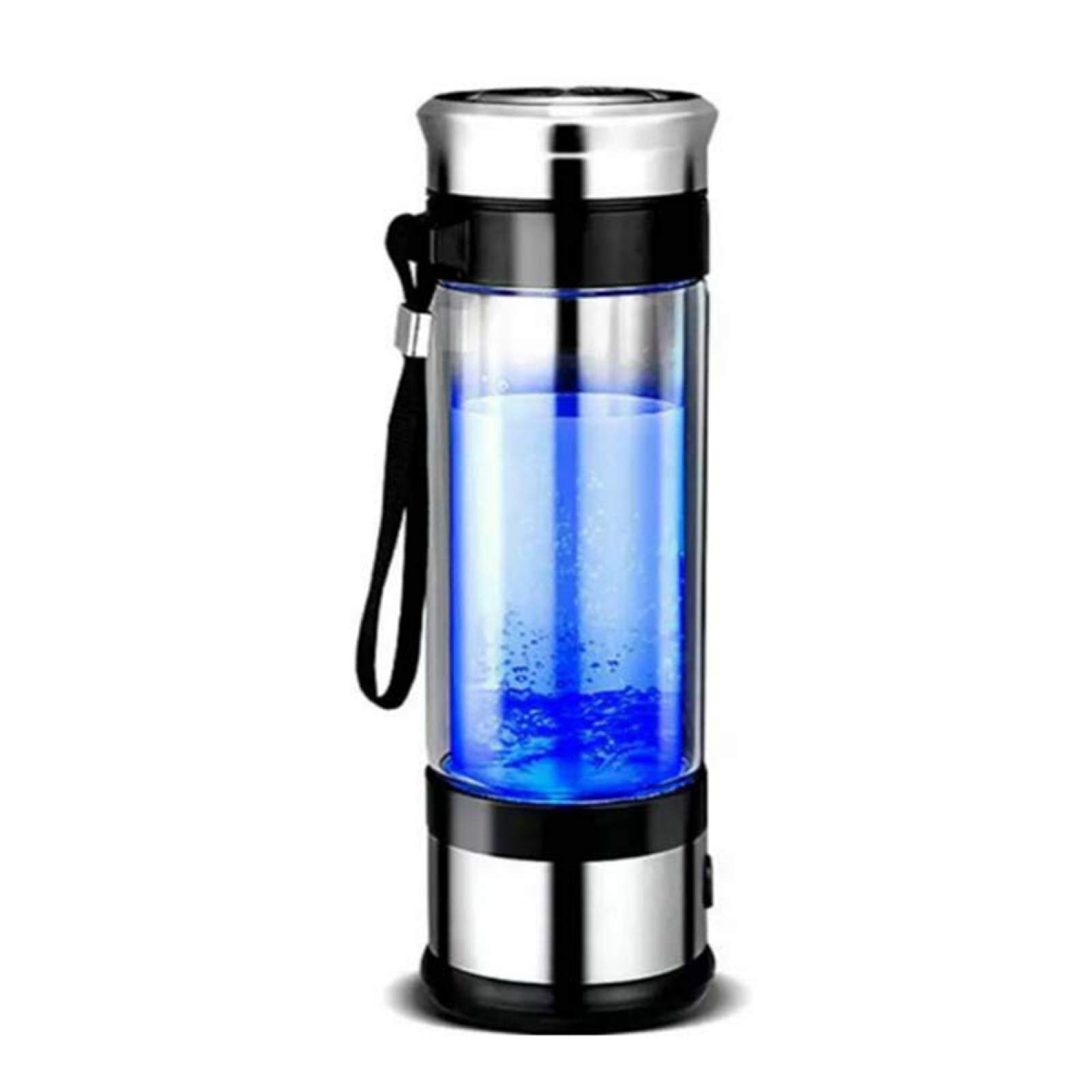 SWRZ Portable USB Hydrogen Water Bottle - Ionized Alkaline Water Maker with Antioxidant Benefits, Glass Bottle for Home, Office & Outdoor Use - Perfect for Hydration, Detox & Wellness