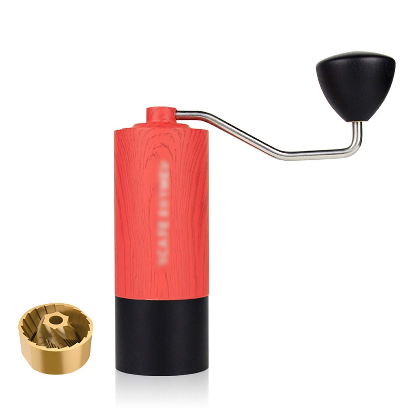 Premium Manual Coffee Grinder - Hand Crank Coffee Bean Mill for Espresso, French Press & Pour Over - Adjustable Ceramic Burr - Portable & Durable (Black & Red) - Perfect for Home, Office & Travel Use