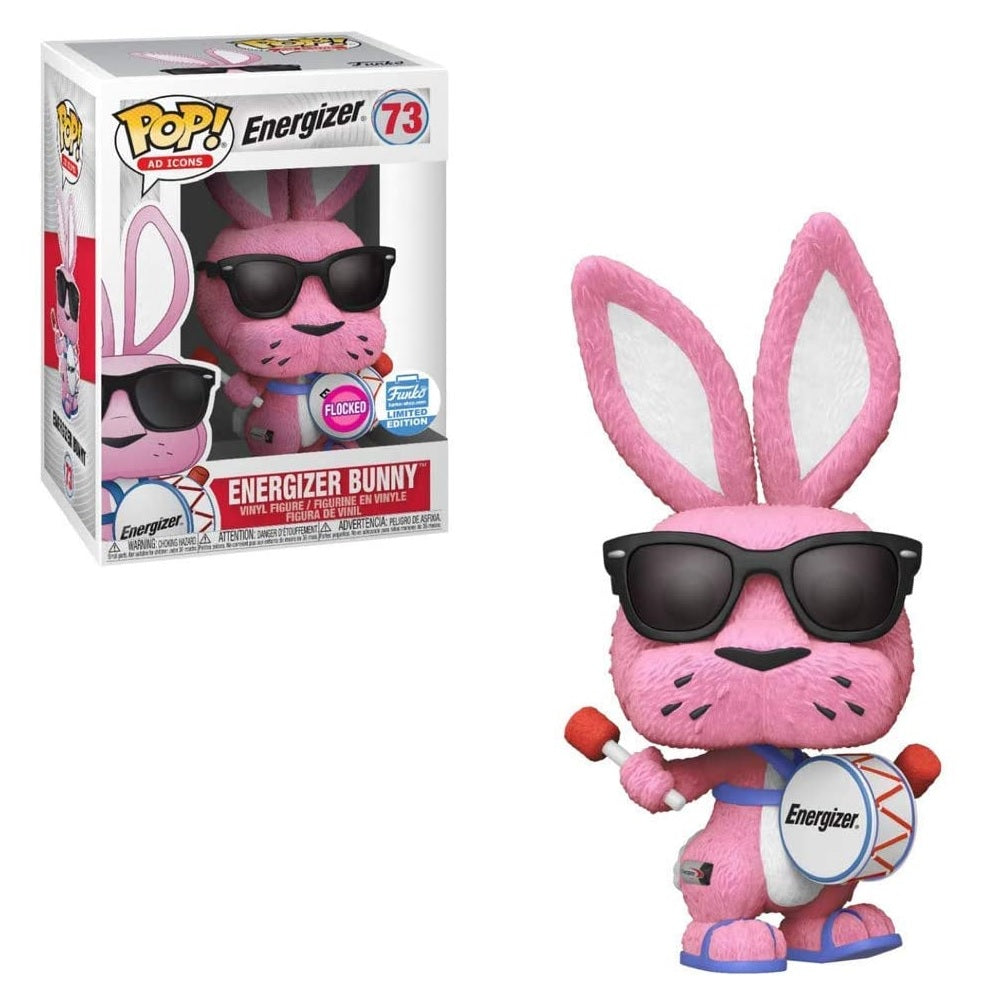 Funko Pop! AD ICONS: Energizer Bunny [Flocked] #73 - Collectible Vinyl Figure - Perfect for Pop Culture Fans & Office Desk Decor