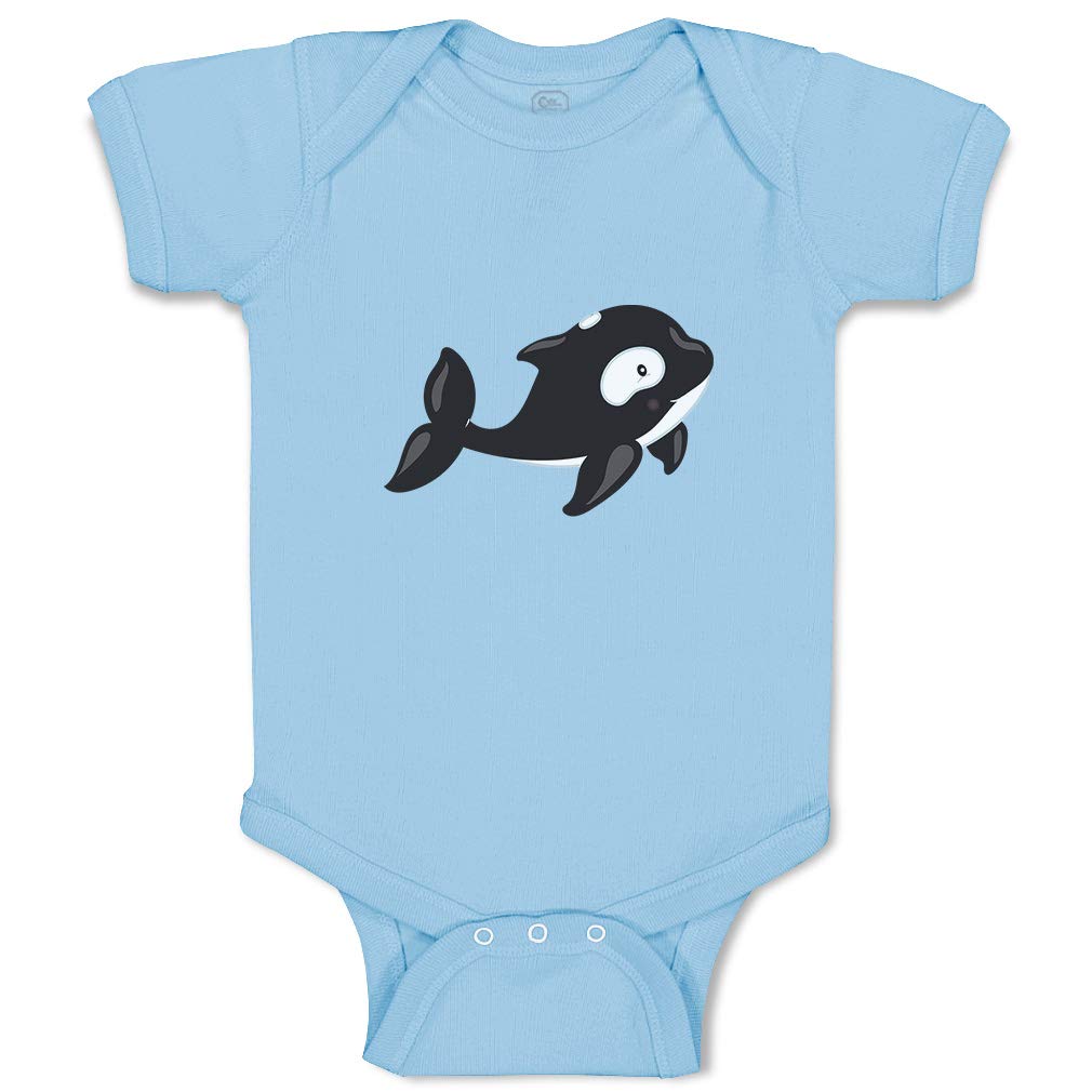 Custom Personalized Baby Bodysuit - Killer Whale Print Cotton Striped Onesie for Boys & Girls - Perfect for Newborn Photos, Baby Showers & Everyday Wear