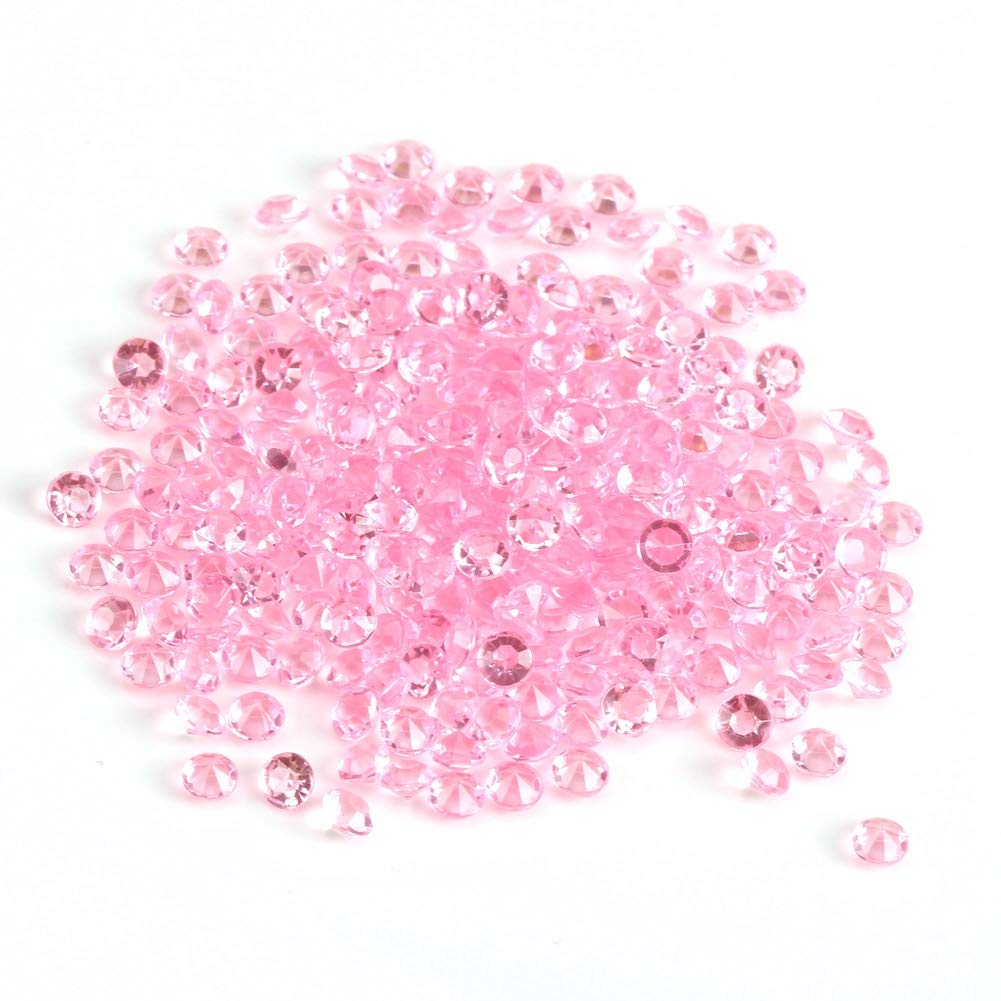 1000Pcs 4.5mm Clear Pink Acrylic Beads for Vase Filler, Wedding Party Decor, Bridal Shower, DIY Crafts - Sparkling Acrylic Rhinestones for Centerpieces, Table Scatters, Gift Wrapping & Home Decoration