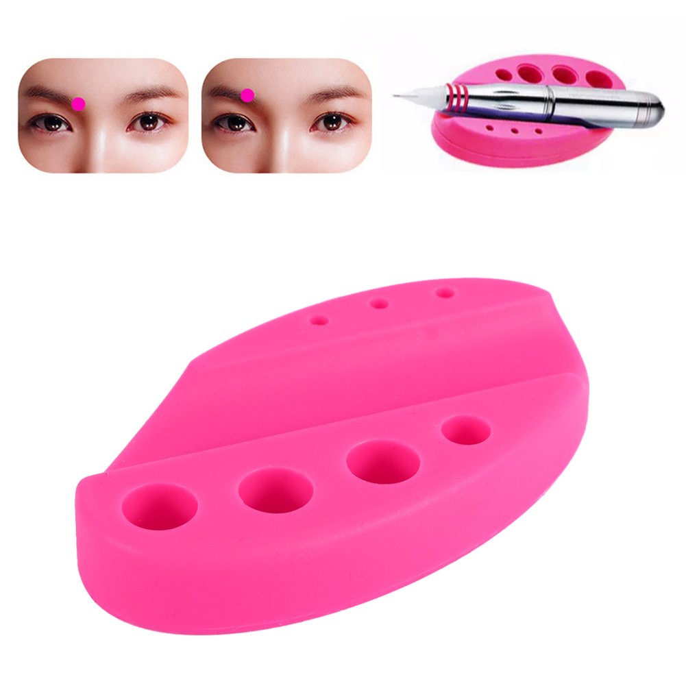 Microblading Tattoo Permanent Makeup Pigment Ink Cup Caps Holder - 4 Colors Oval (Violet) | Eyebrow & Lip Tattoo Supplies for Professional Artists