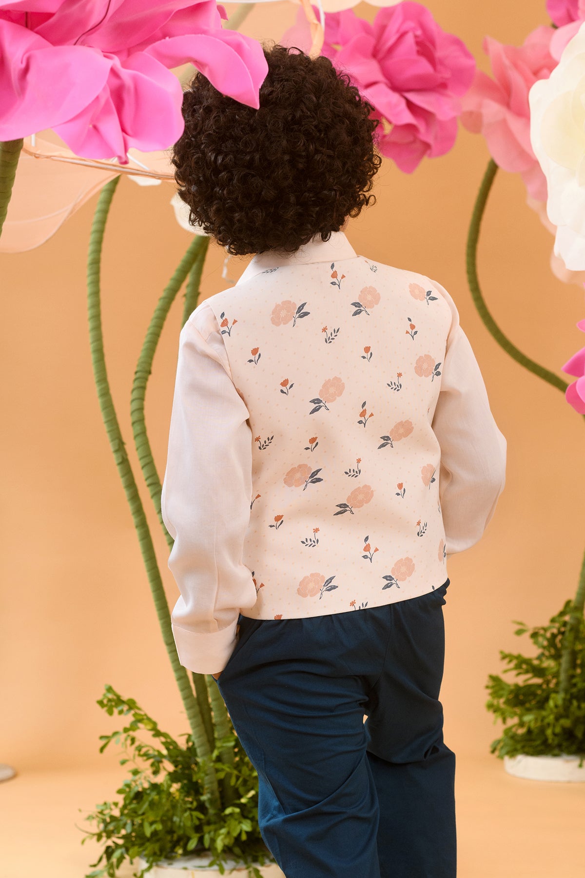 Blossom Orchard Boys' Printed Cotton Satin Waistcoat Vest - Stylish & Comfortable for School, Parties & Special Occasions