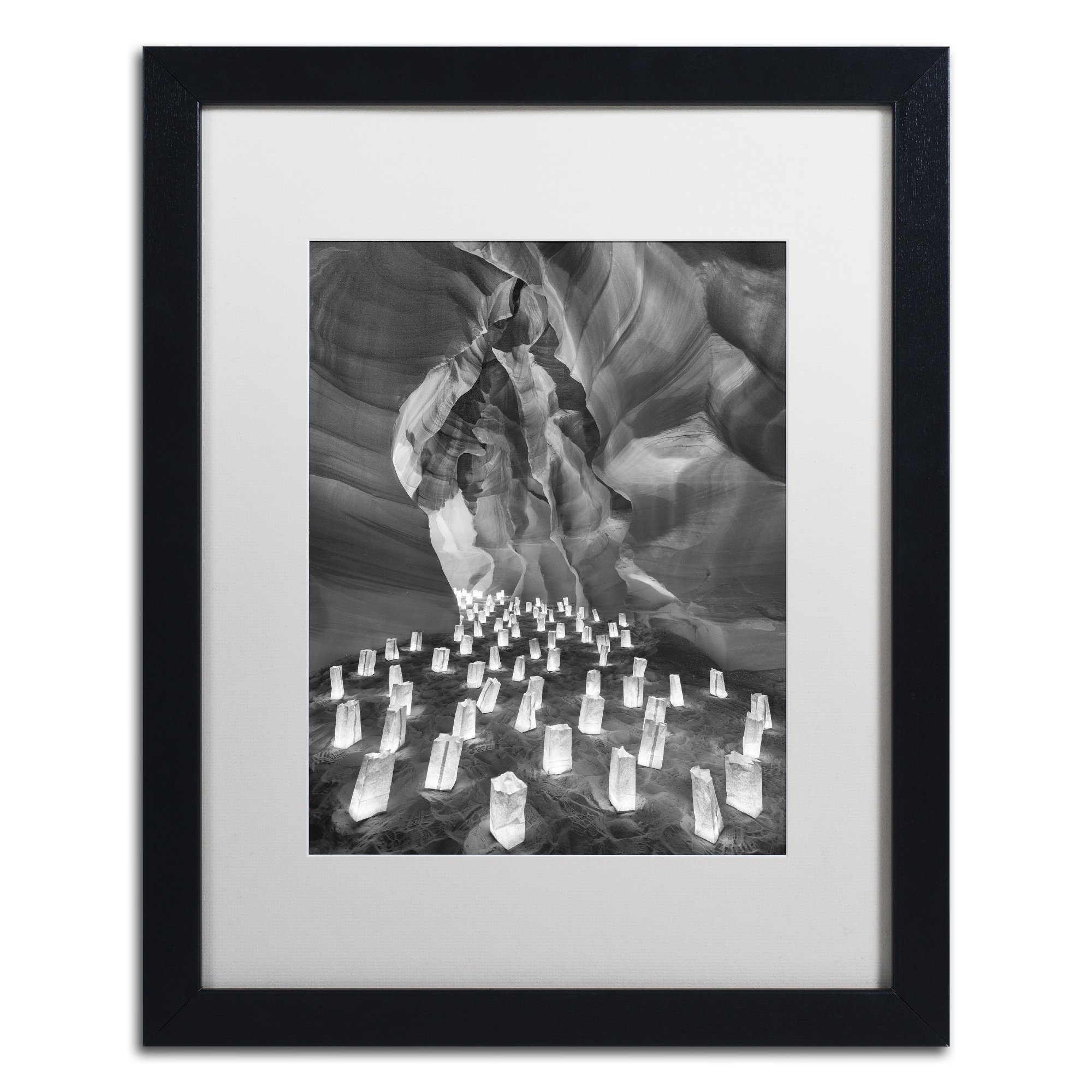 Moises Levy Candle Canyon II Framed Art Print - 16x20 Inches White Matte & Black Frame - Perfect for Living Room, Bedroom, or Office Wall Decor