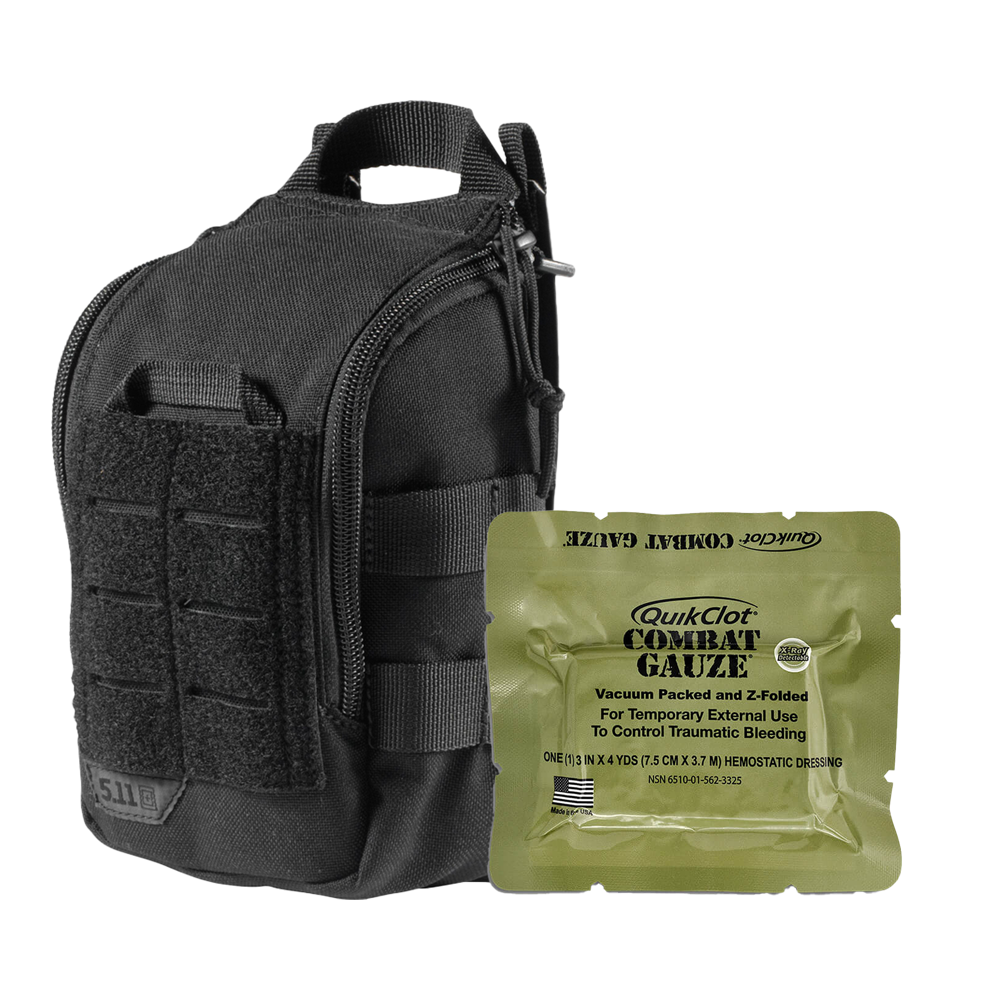 RAPIDSTOP Bleeding Control Kit - Medium Tactical First Aid Pouch with Combat Gauze for Emergency Trauma & Wound Care | Perfect for Military, Outdoor Adventures & Survival Situations