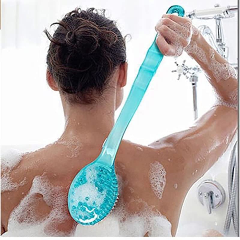 Majik Long Handle Back Body Scrub Brush with Loofah - Exfoliating Bath Brush for Deep Cleansing, Spa & Foot Massage - Perfect for Men & Women - Ideal for Shower, Bath & Self-Care Routines