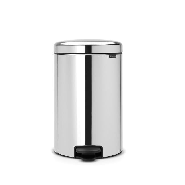 Brabantia Pedal Bin 20L Stainless Steel Trash Can with Soft Closing Lid - Modern Kitchen & Bathroom Waste Bin for Home & Office Use