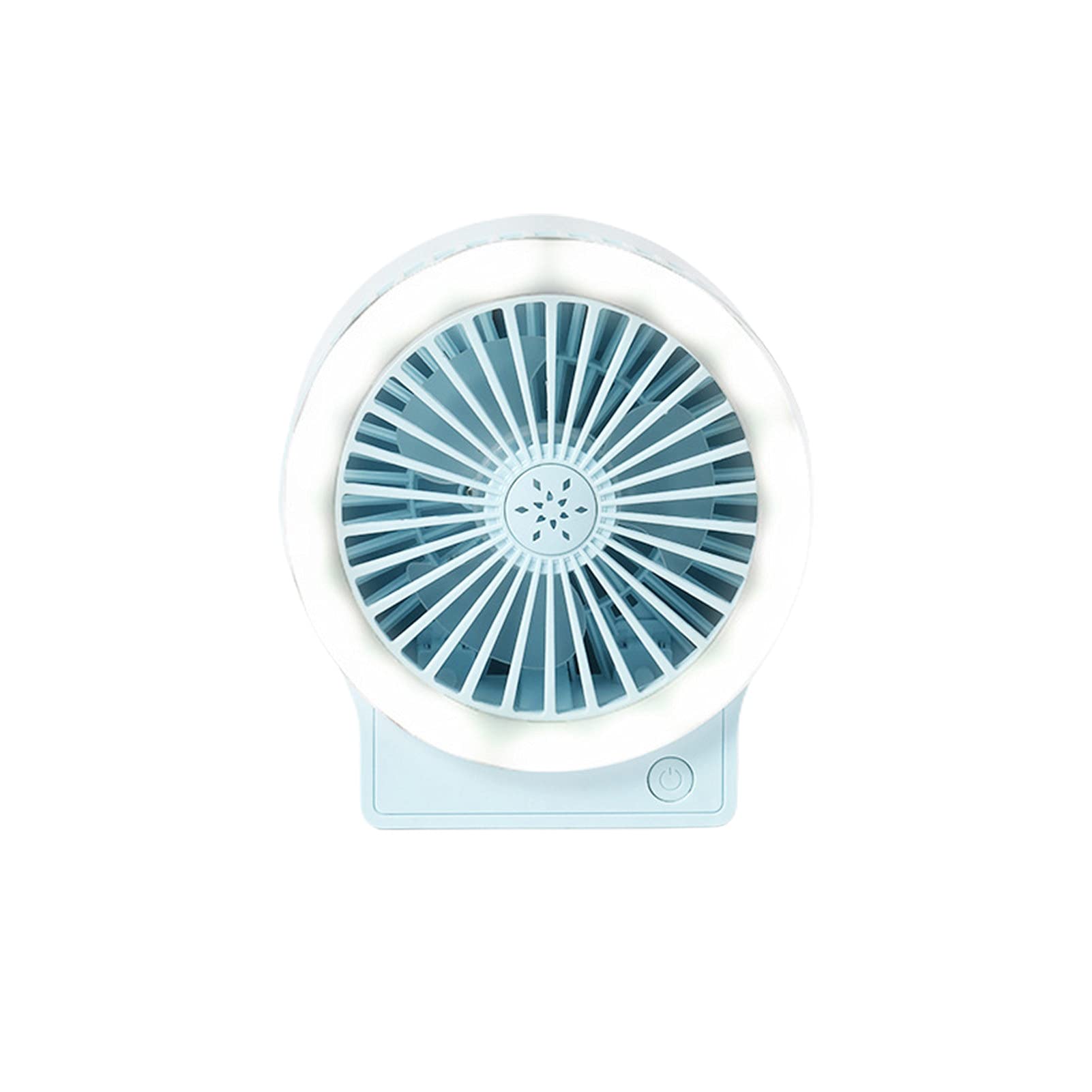 Adjustable Mini USB Desk Fan with Phone Holder - 3 Speed Settings, Space-Saving Design for Office, Home & Outdoor Use (Light Blue)