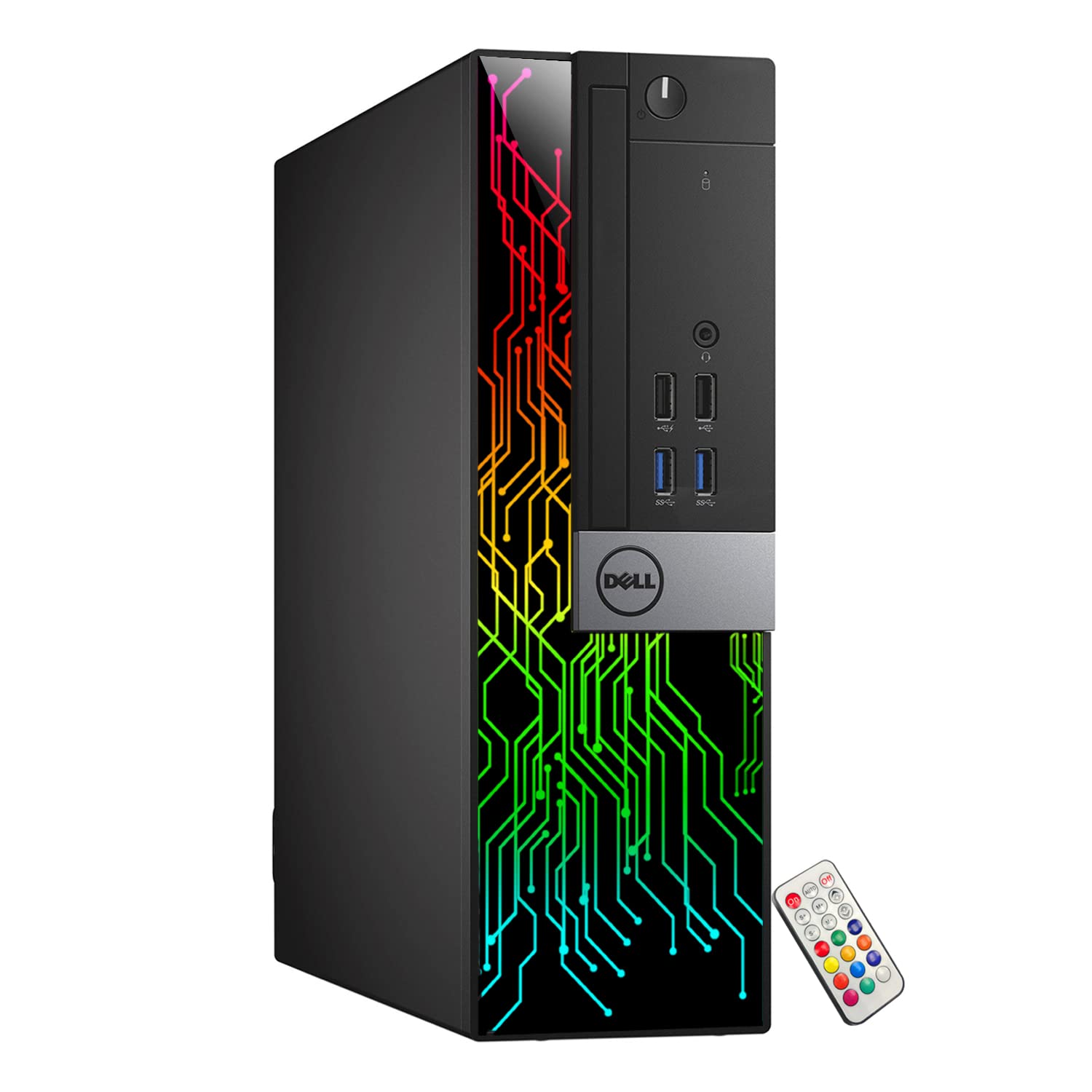 Refurbished Dell OptiPlex Desktop Computer with Custom RGB Lighting - Intel Core i5-6500, 8GB RAM, 256GB SSD, Windows 10 Pro, WiFi, HDMI - Includes 22 Inch Monitor for Gaming & Office Work