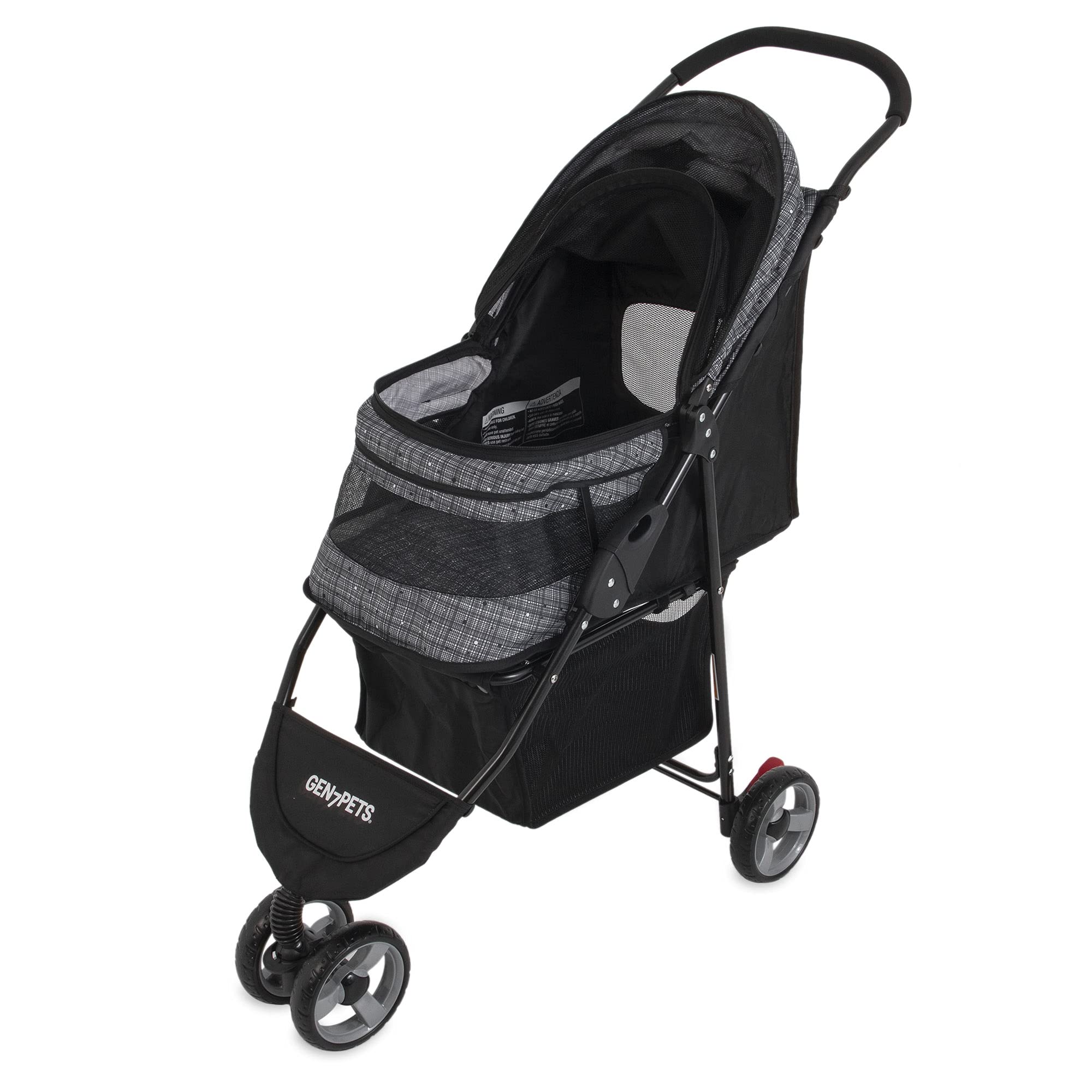 Gen7 Pet Starry Night Gray Regal Plus Pet Stroller for Small to Medium Dogs & Cats - Lightweight Foldable Design with Storage Basket - Perfect for Travel, Walks & Vet Visits (Model G2320SN)