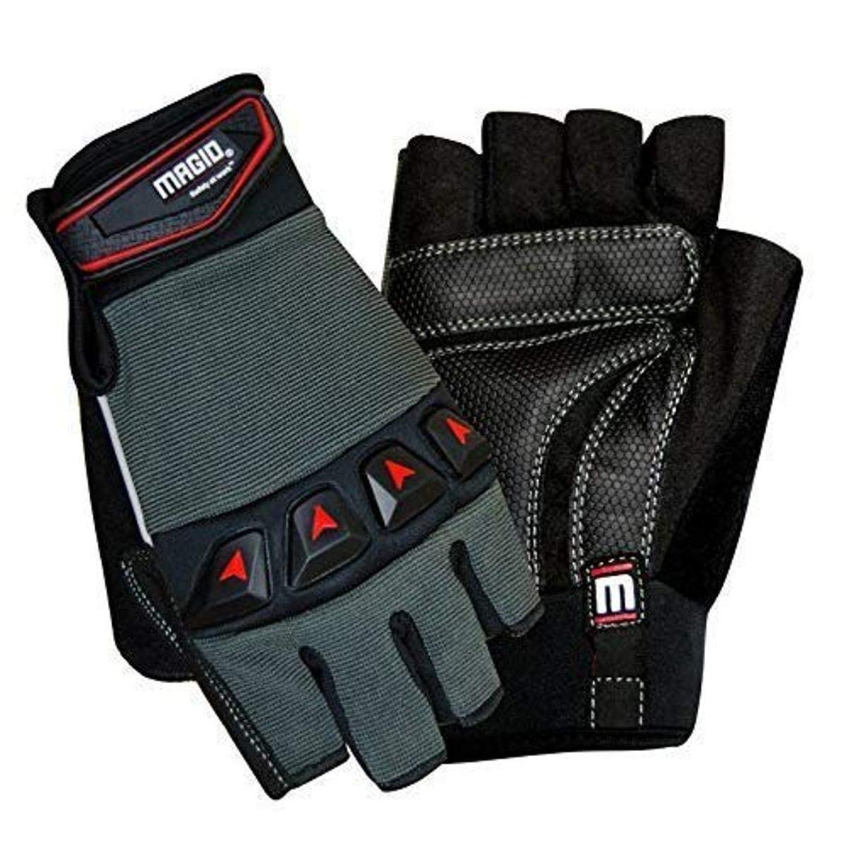 MAGID Fingerless Work Gloves - 8/M (9 Pairs) - Durable & Comfortable for Construction, Gardening, and DIY Projects