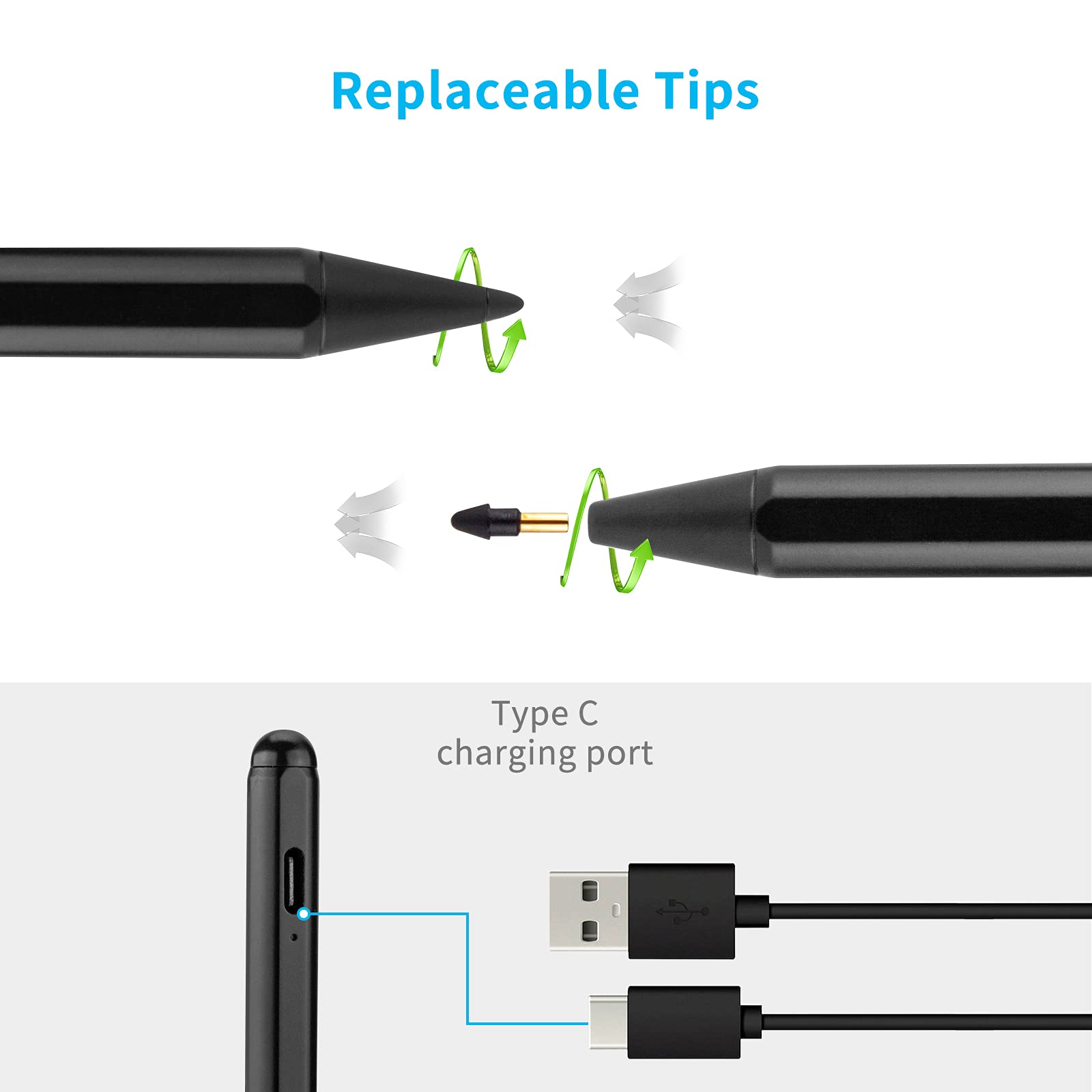 iPad Air Stylus Pen for 3rd-6th Gen - Fine Tip for Drawing & Writing