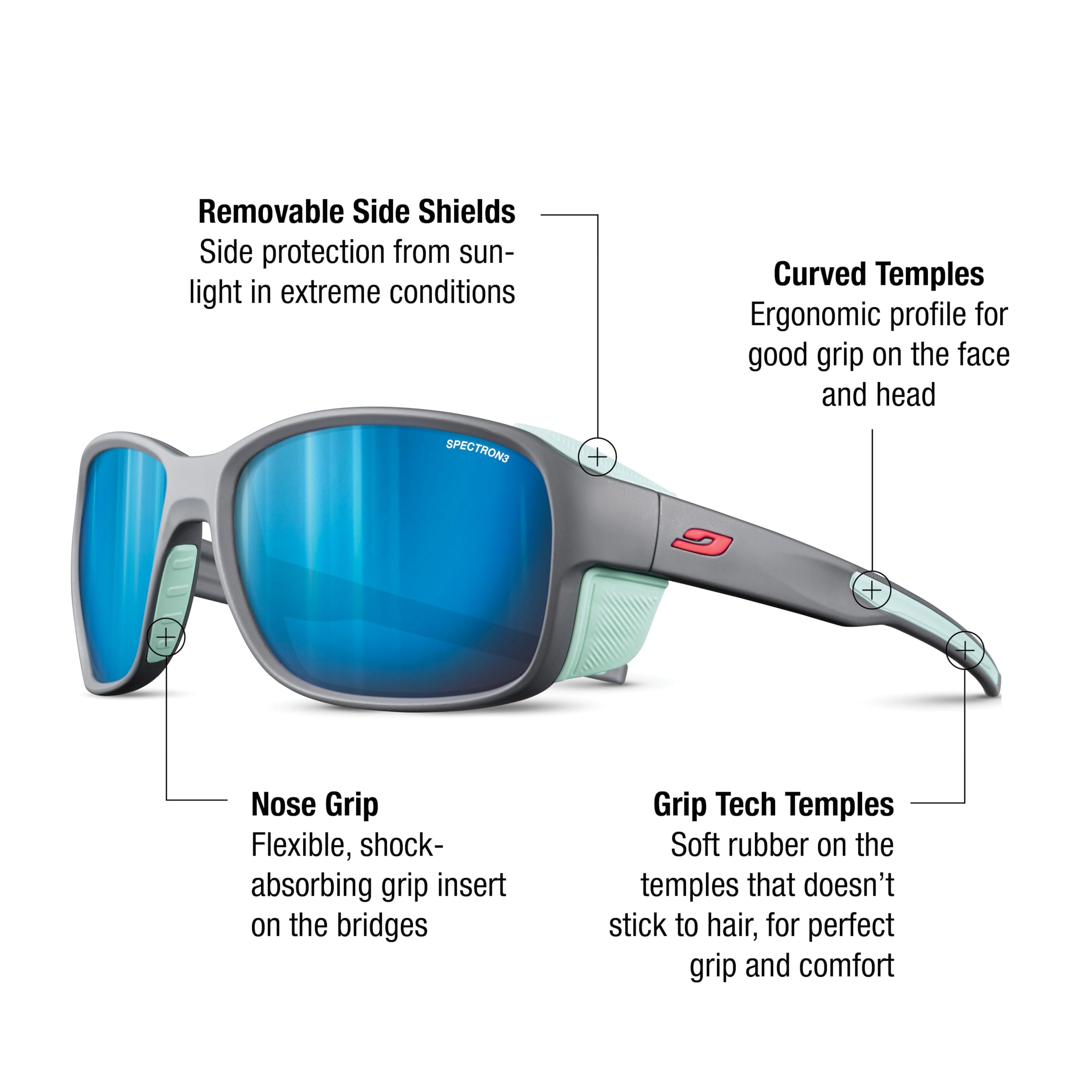 Julbo Monterosa 2 Glacier Sunglasses for Men & Women - UV Protection Polarized Mountaineering Glasses with Side Shields - Perfect for Climbing, Skiing & Outdoor Adventures