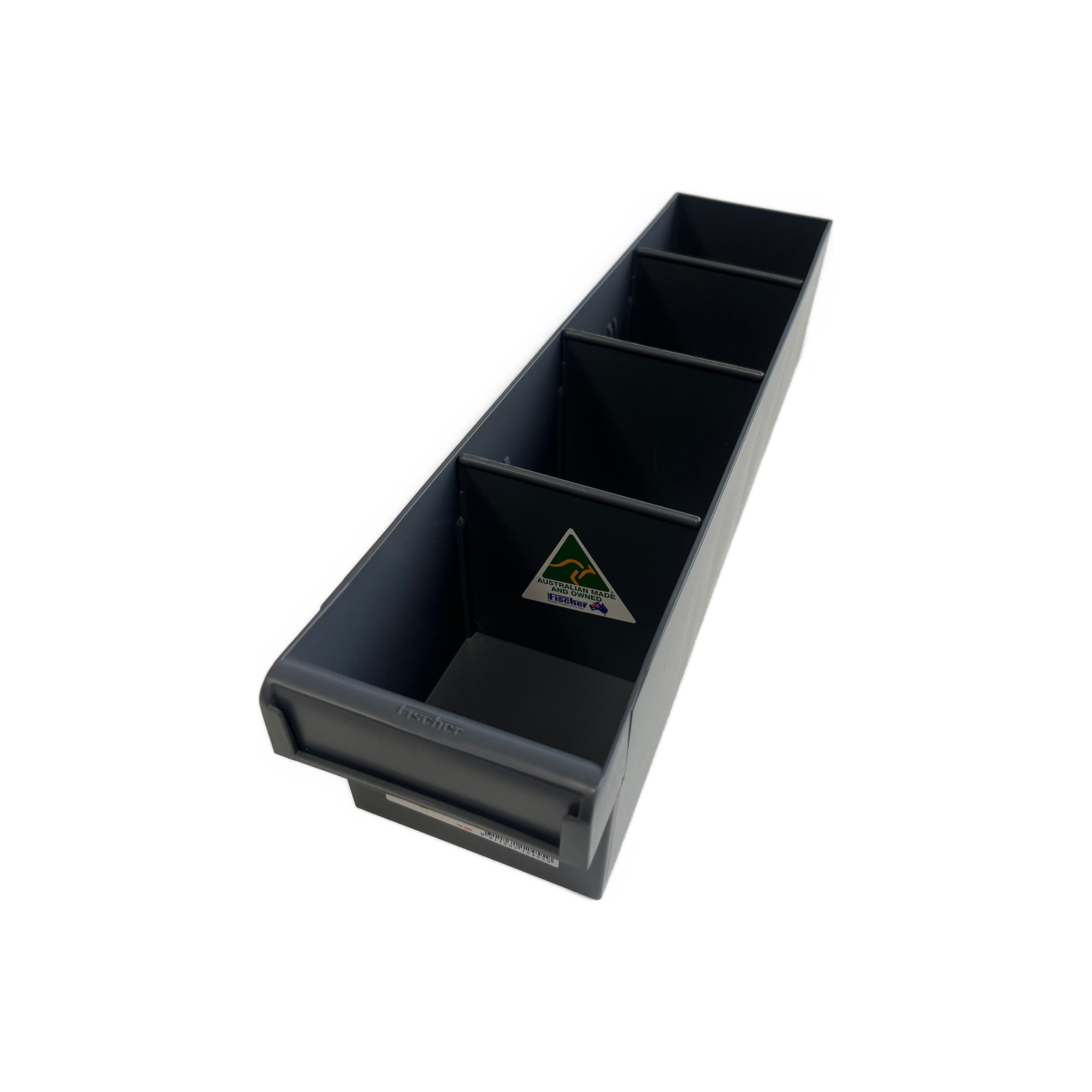 100x100x400mm Grey Spare Parts Organizer Tray - Bulk Pack of 12 for Toolbox, Workshop & DIY Storage