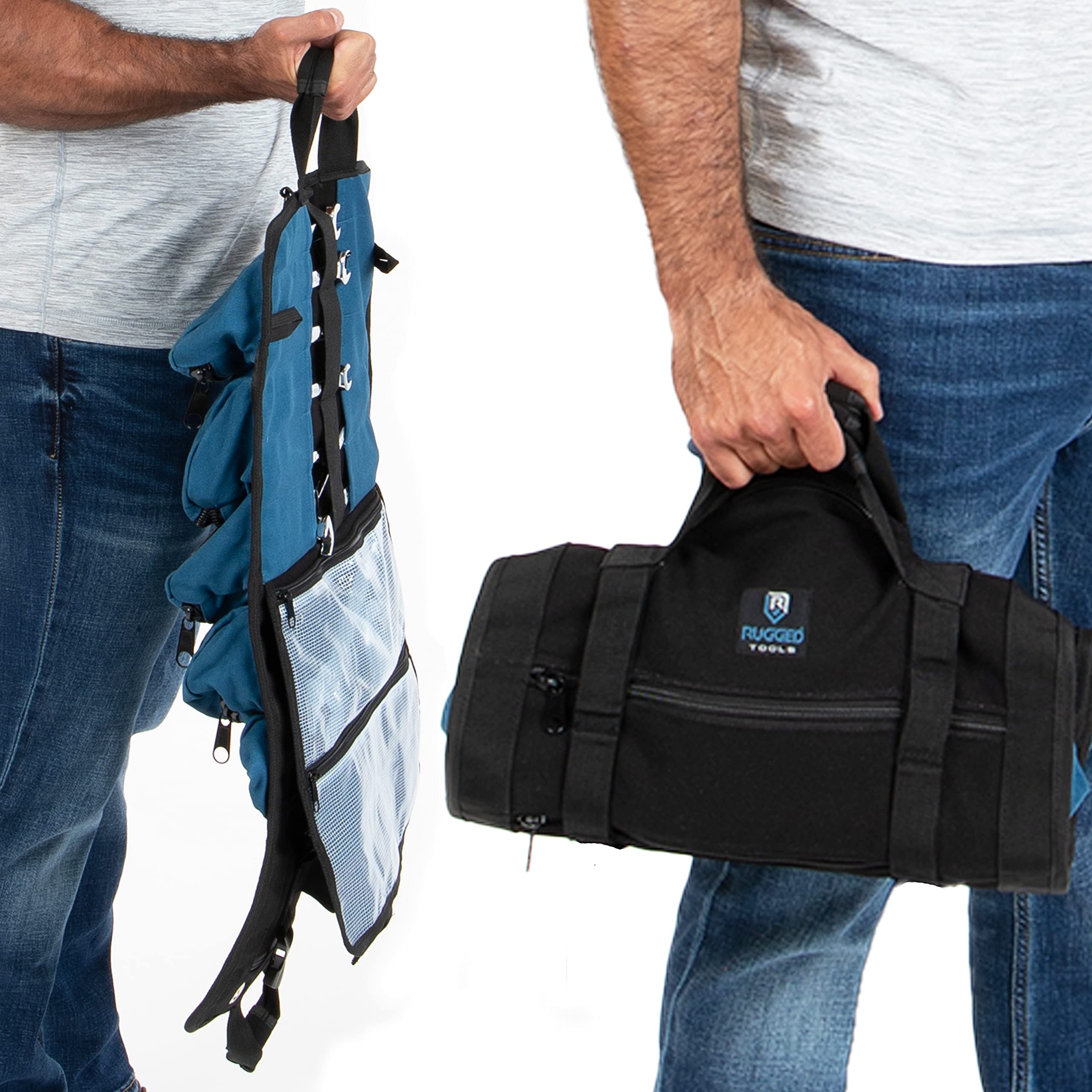 Titan23-XL Heavy Duty Canvas Tool Roll Organizer - Durable Wrench Roll & Tool Pouch for Electricians, HVAC Techs, Plumbers, Carpenters & Auto Mechanics - Perfect for Workshop, Job Site & Vehicle Tool Storage