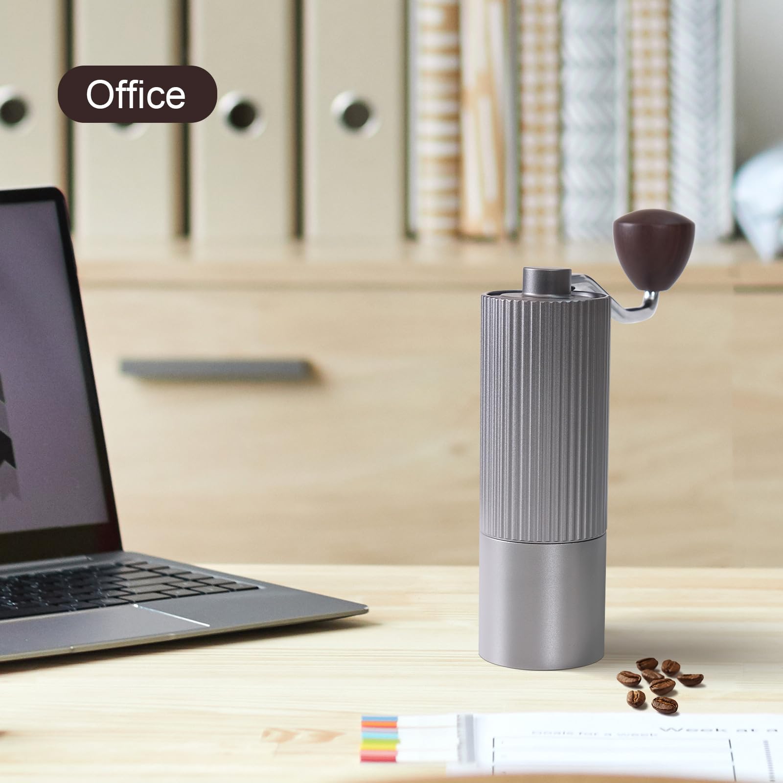 Premium Manual Coffee Grinder - 25g CNC Stainless Steel Conical Burr Mill with Adjustable Settings for Espresso, Drip, French Press & Coarse Brewing | Perfect for Home, Office, Camping & Travel (Gray) | Enjoy Fresh Ground Coffee Anywhere