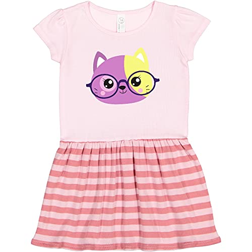 Hipster Cat Dress for Toddlers - Stylish Kitten with Glasses Outfit for Playdates & Parties