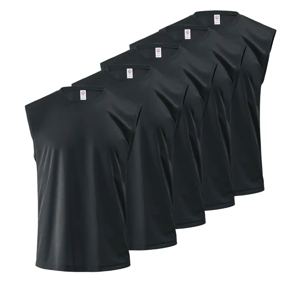 5 Pack Men's Sleeveless Shirt Vests - Breathable Athletic Tank Tops for Gym, Running & Summer Outdoor Activities